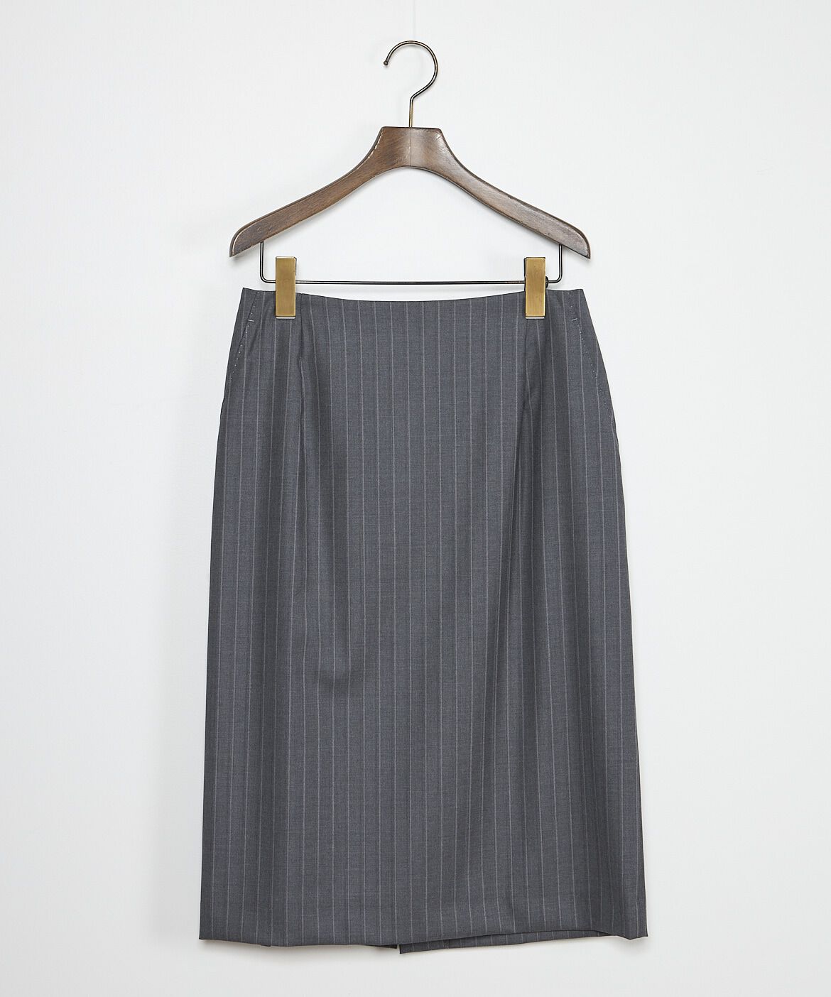 INED「《大きいサイズ》シルクウールタイトスカート《Loro Piana》」|タイト|ミディアムグ 2