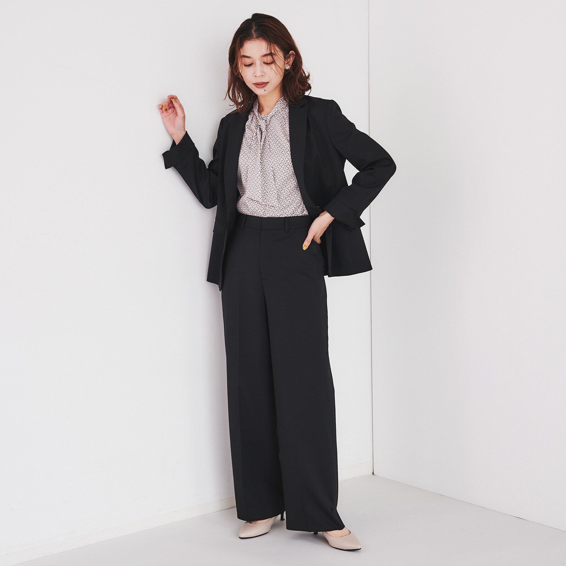 UNTITLED「【洗える通勤スーツ】レジェールギャバ ストレッチワイドパンツ」|その他|