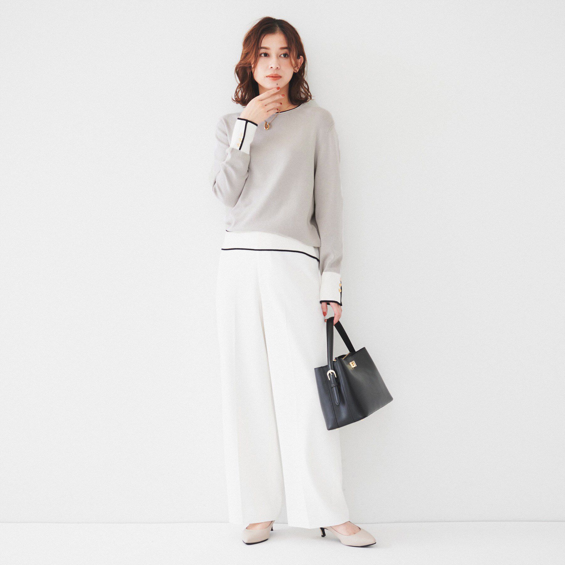 UNTITLED「【アンサンブル可能/6色展開】スパンレーヨン プルオーバーニット」|ニット・セーター|