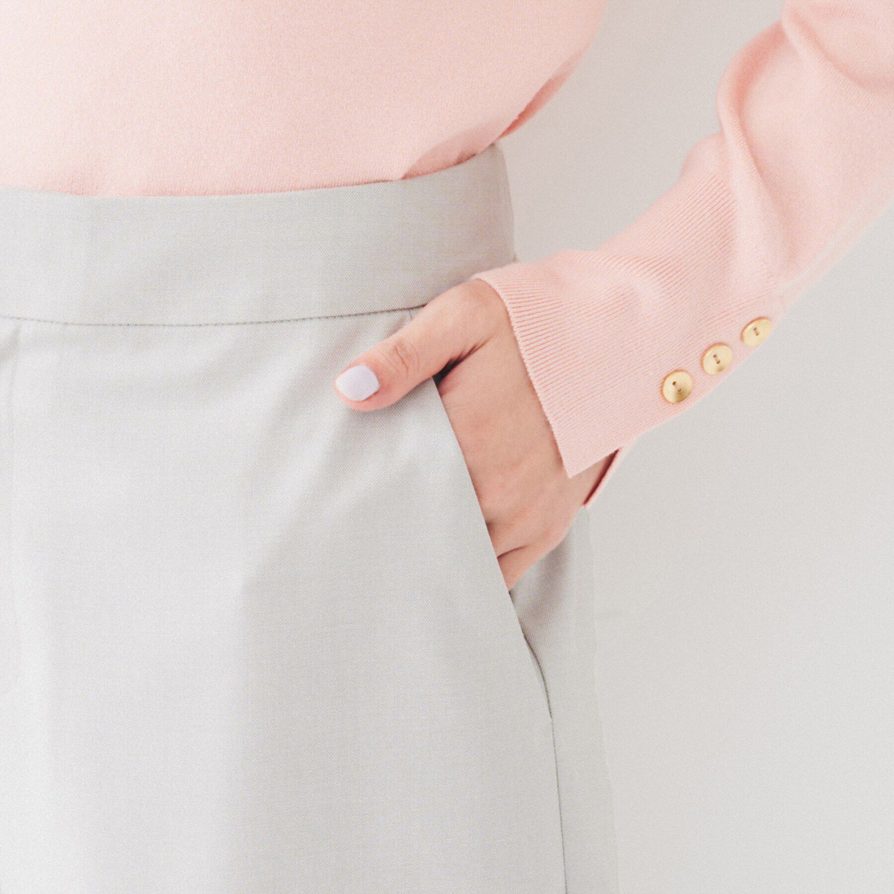 UNTITLED「【後ろウエストゴム/洗える】梳毛調ソフトワイドパンツ」|その他|