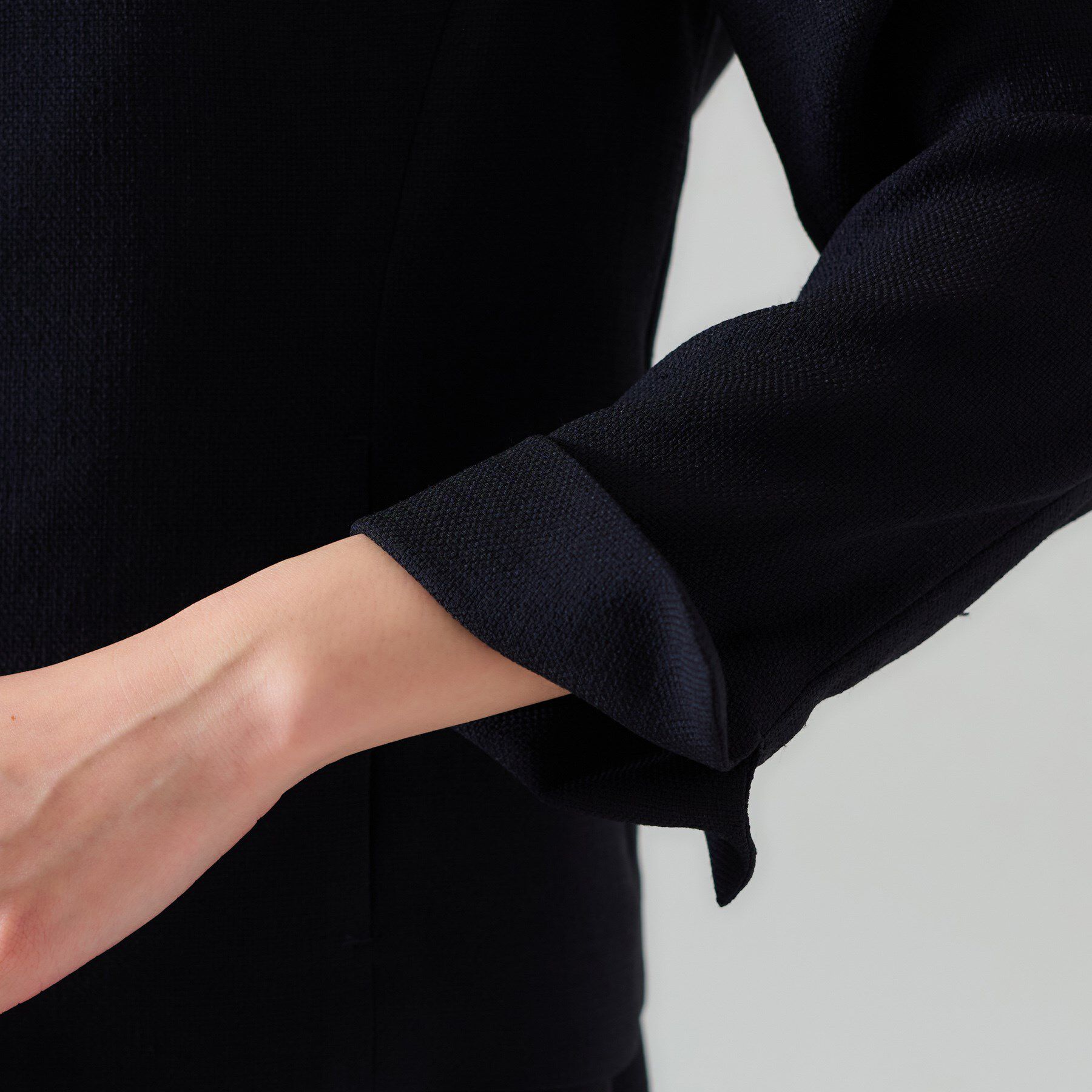 UNTITLED「【セットアップ可/短丈】ドライタッチジャケット」|ノーカラージャケット|