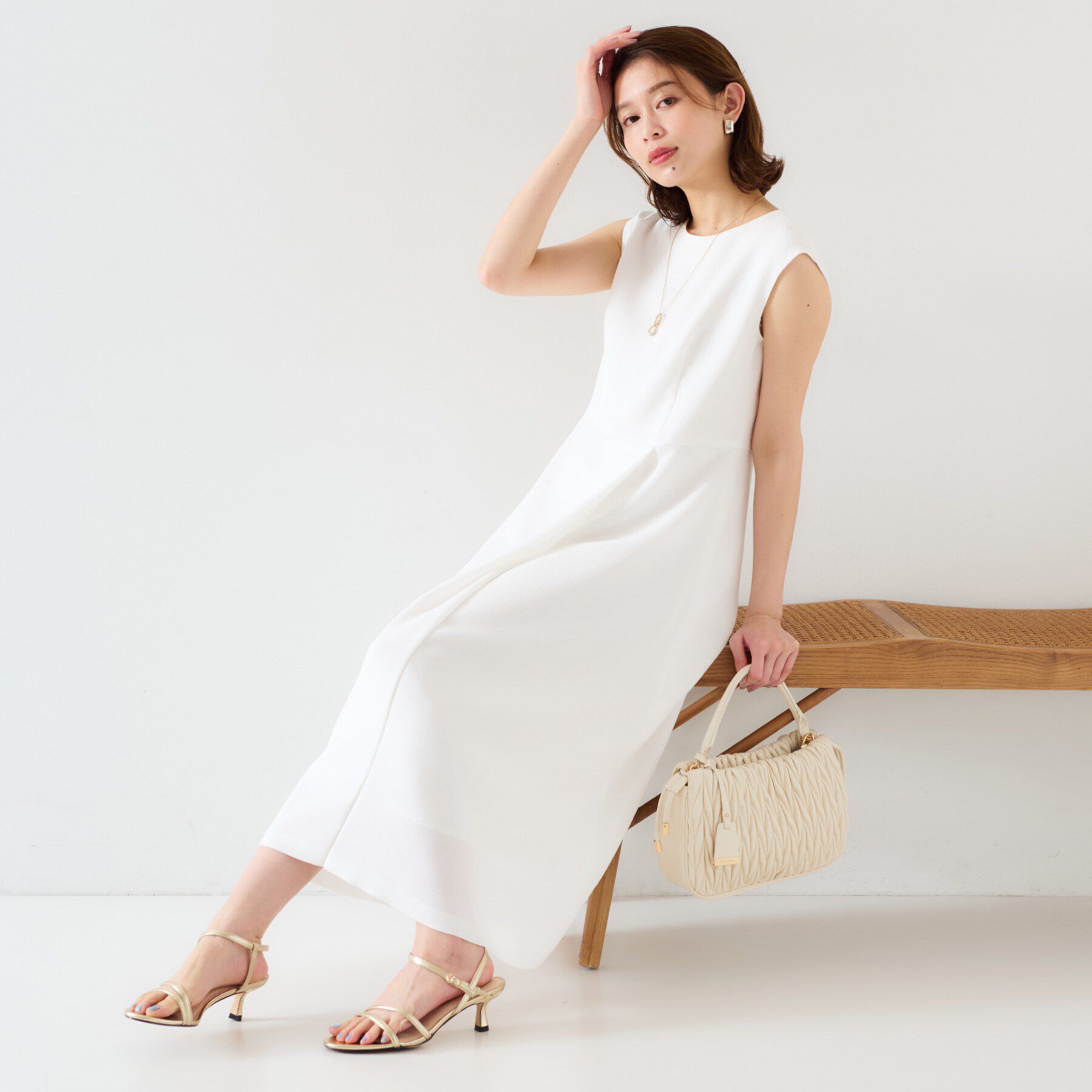 UNTITLED「【セットアップ可/きれいめ】ドライタッチワンピース」|ワンピース|