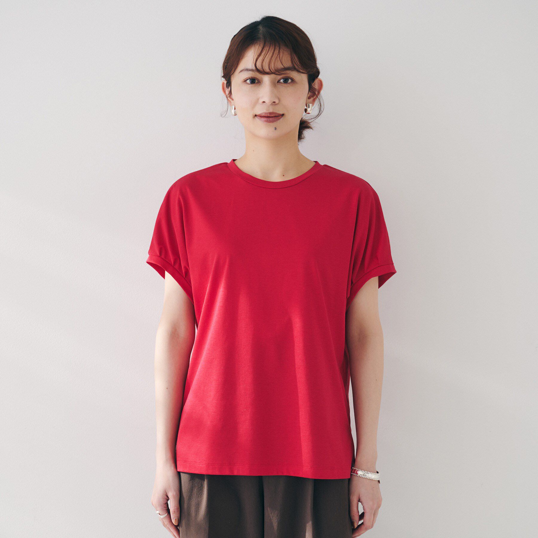 UNTITLED「【体型カバー/洗える】スリーブミニタックプルオーバー」|Tシャツ・カットソー|