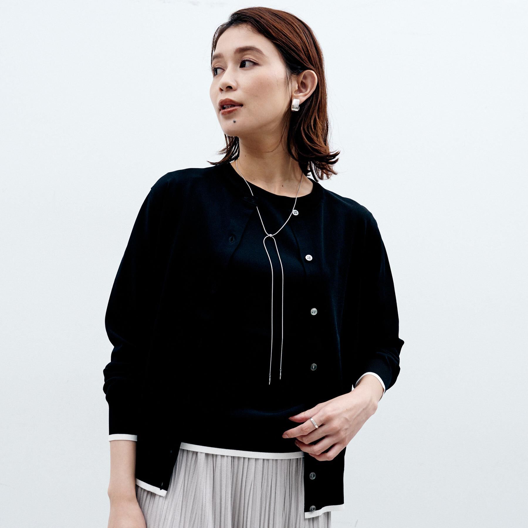 UNTITLED「【朝晩の羽織に/アンサンブル可/薄手】ベーシッククルーネックカーディガン」|カーディガン|