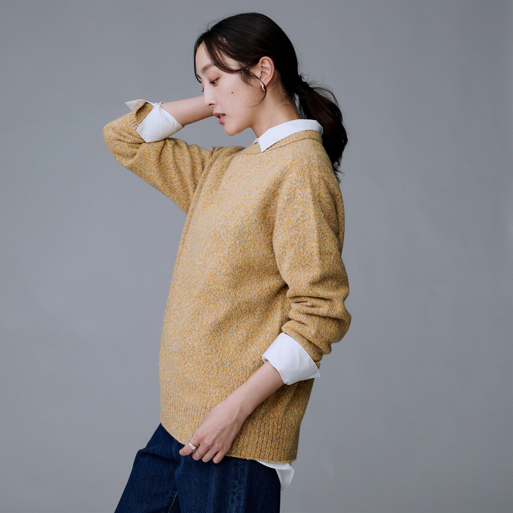 UNTITLED「【ゆったり】三つ杢カラーニット」|ニット・セーター|