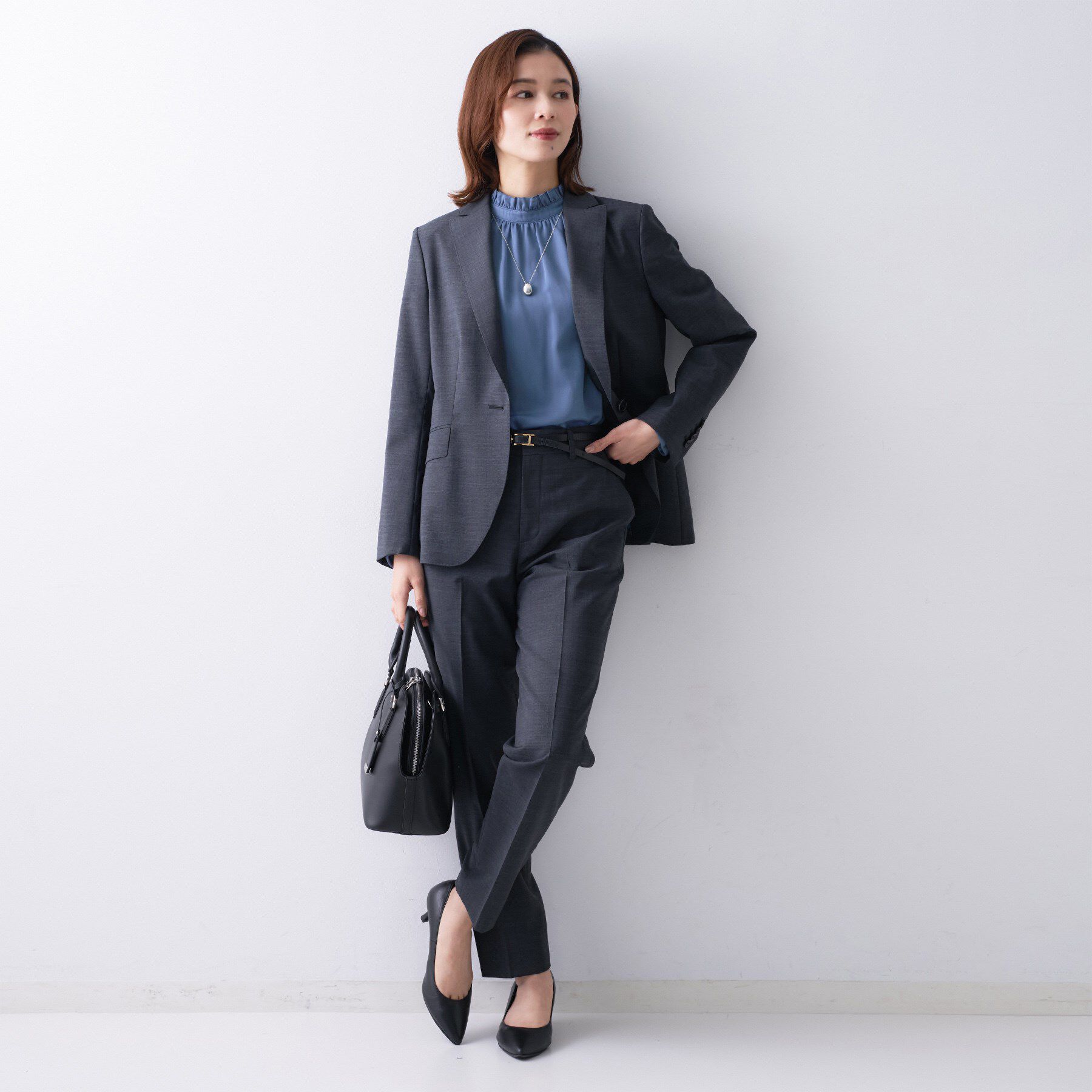 UNTITLED「【エレガント/お仕事着にも】スタンドフリルネック ブラウス」|シャツ・ブラウス|