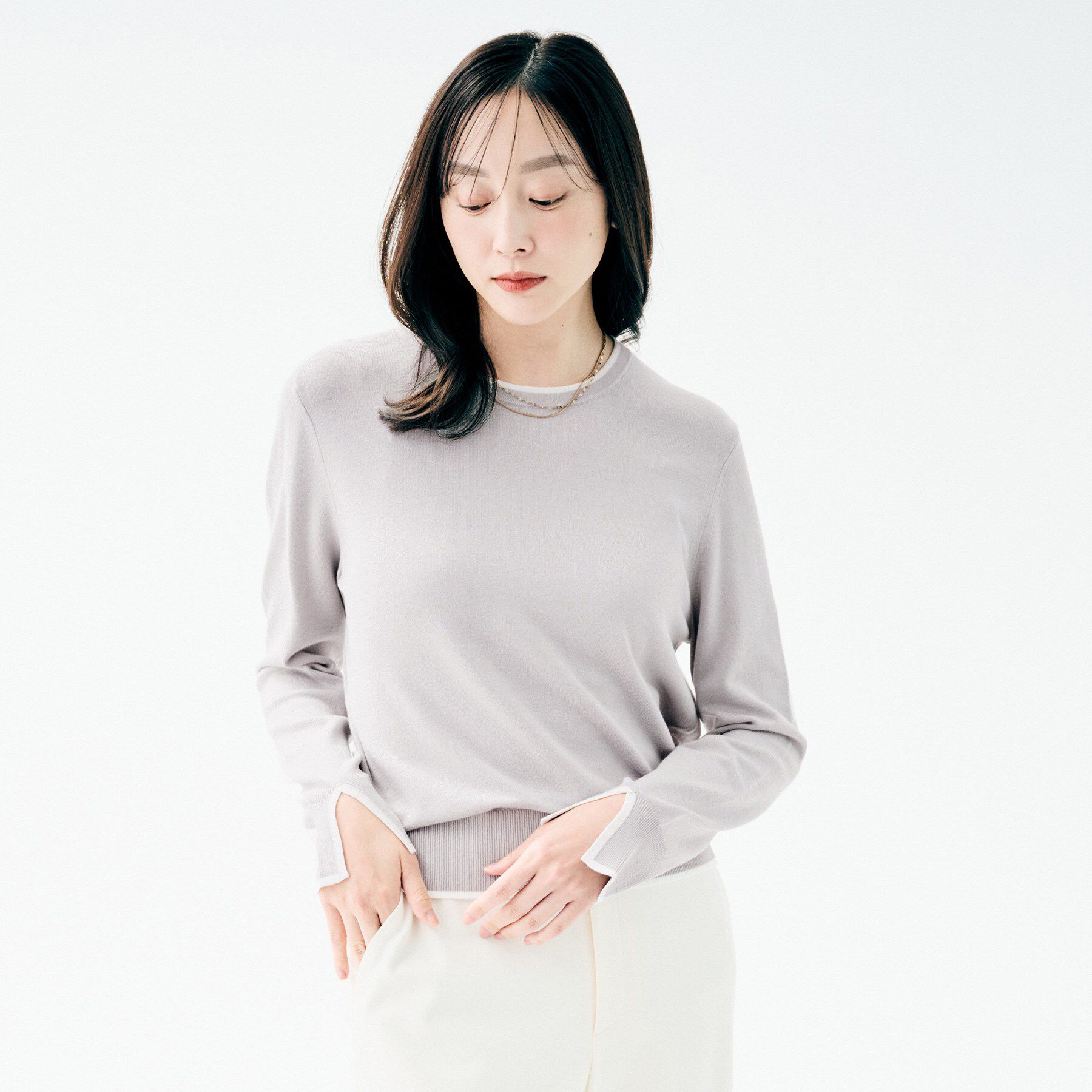 UNTITLED「【アンサンブル可/洗える】ウォームスパンニット」|ニット・セーター|