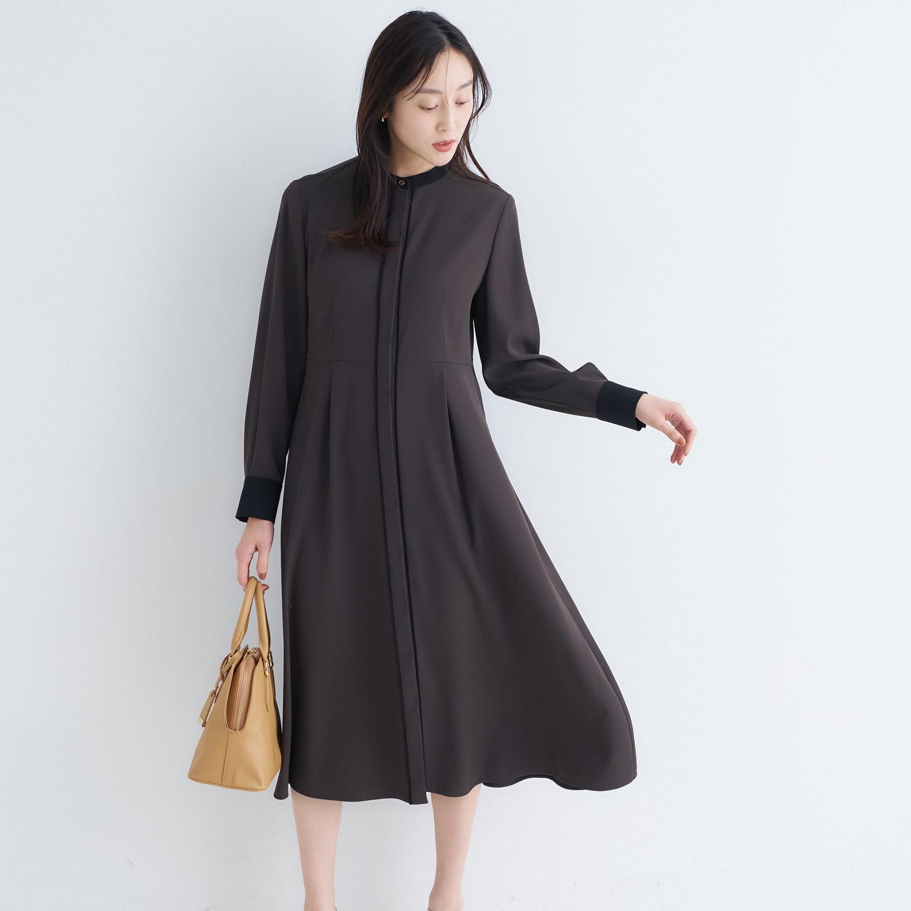 UNTITLED「【洗える/前開き/フォーマル】バイカラー ワンピース」|ワンピース|