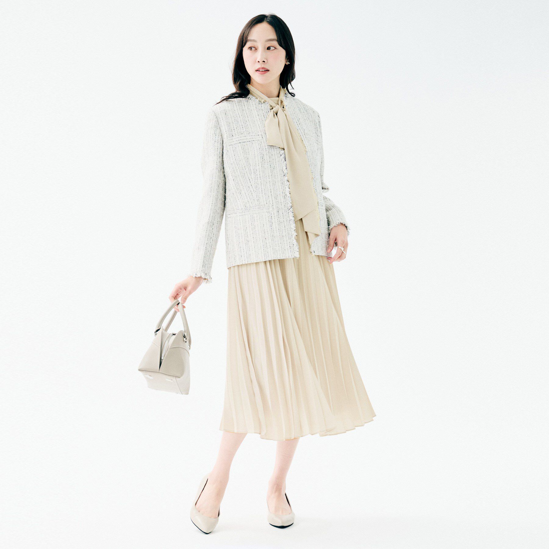 UNTITLED「【フォーマル/洗える】ボウタイ プリーツワンピース」|ワンピース|