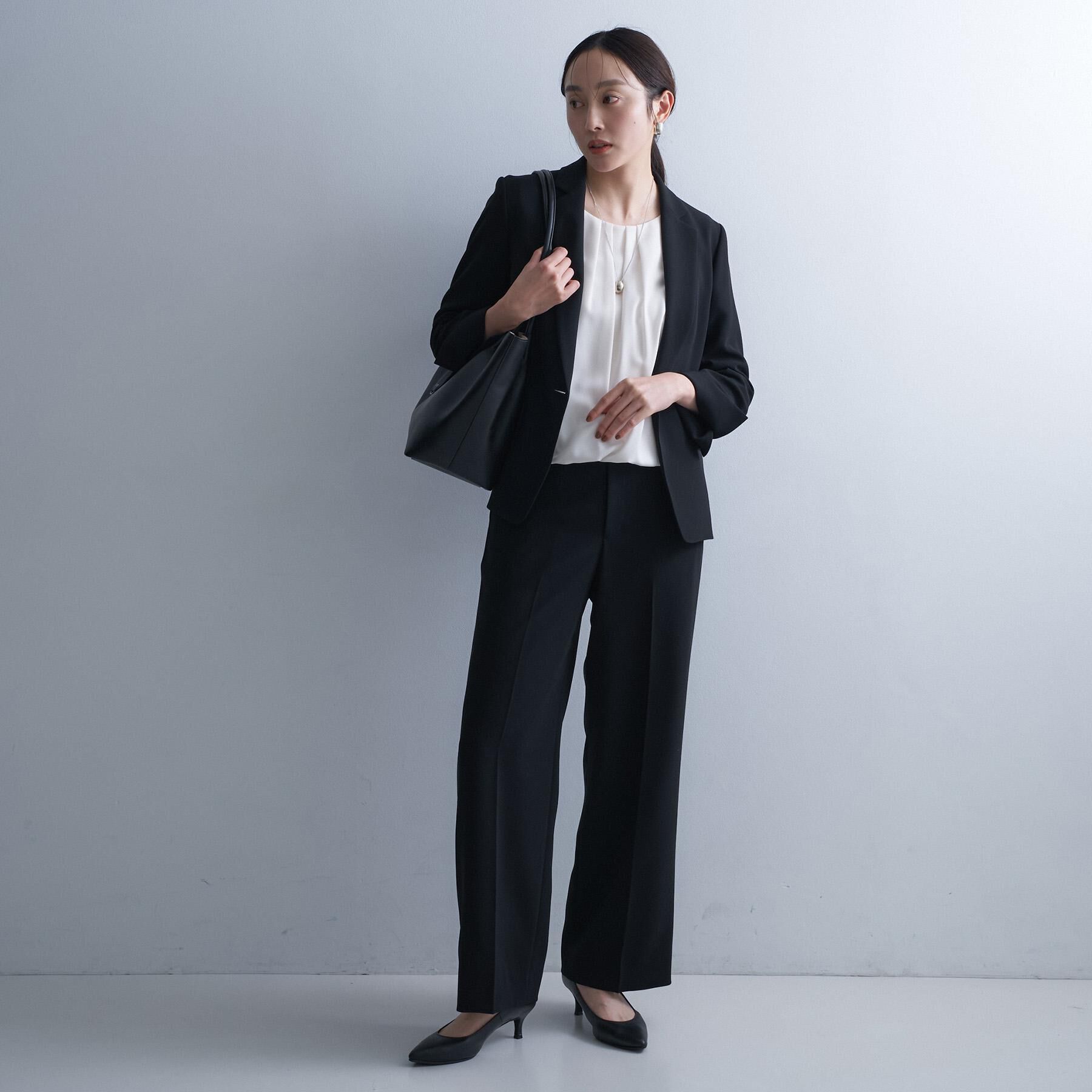 UNTITLED「【洗えるスーツ／ストレッチ性／後ろウエストゴム】ワイドパンツ」|その他|