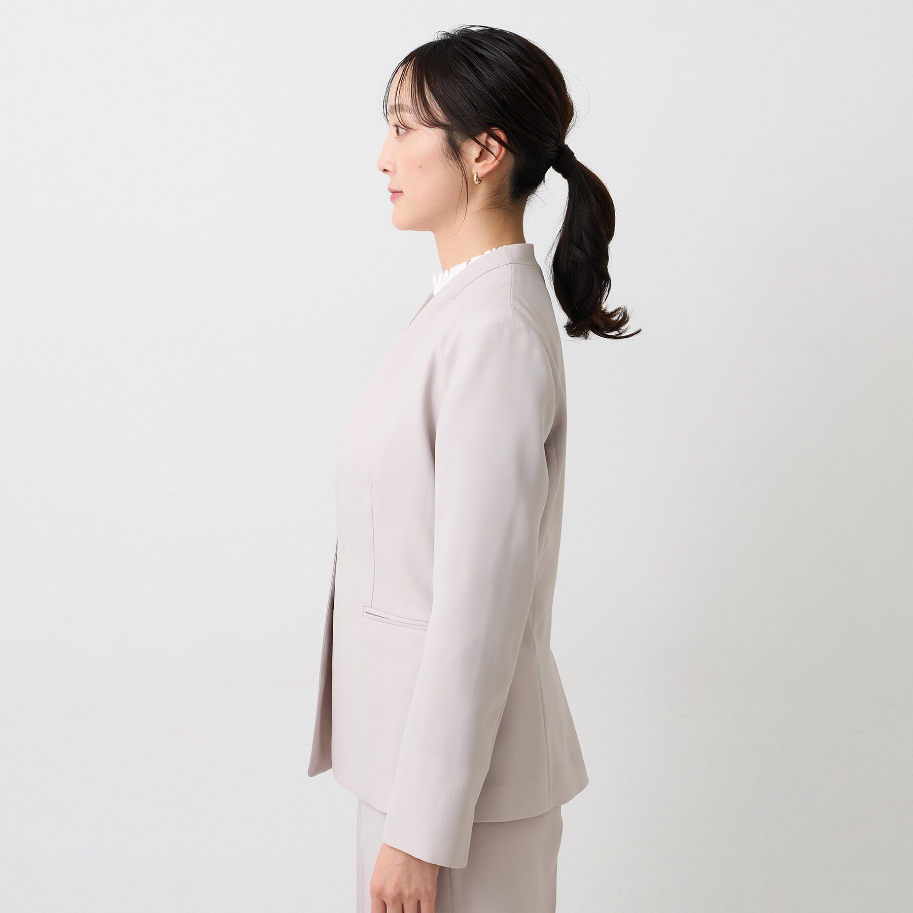 UNTITLED「エアリーノーカラージャケット」|ノーカラージャケット|