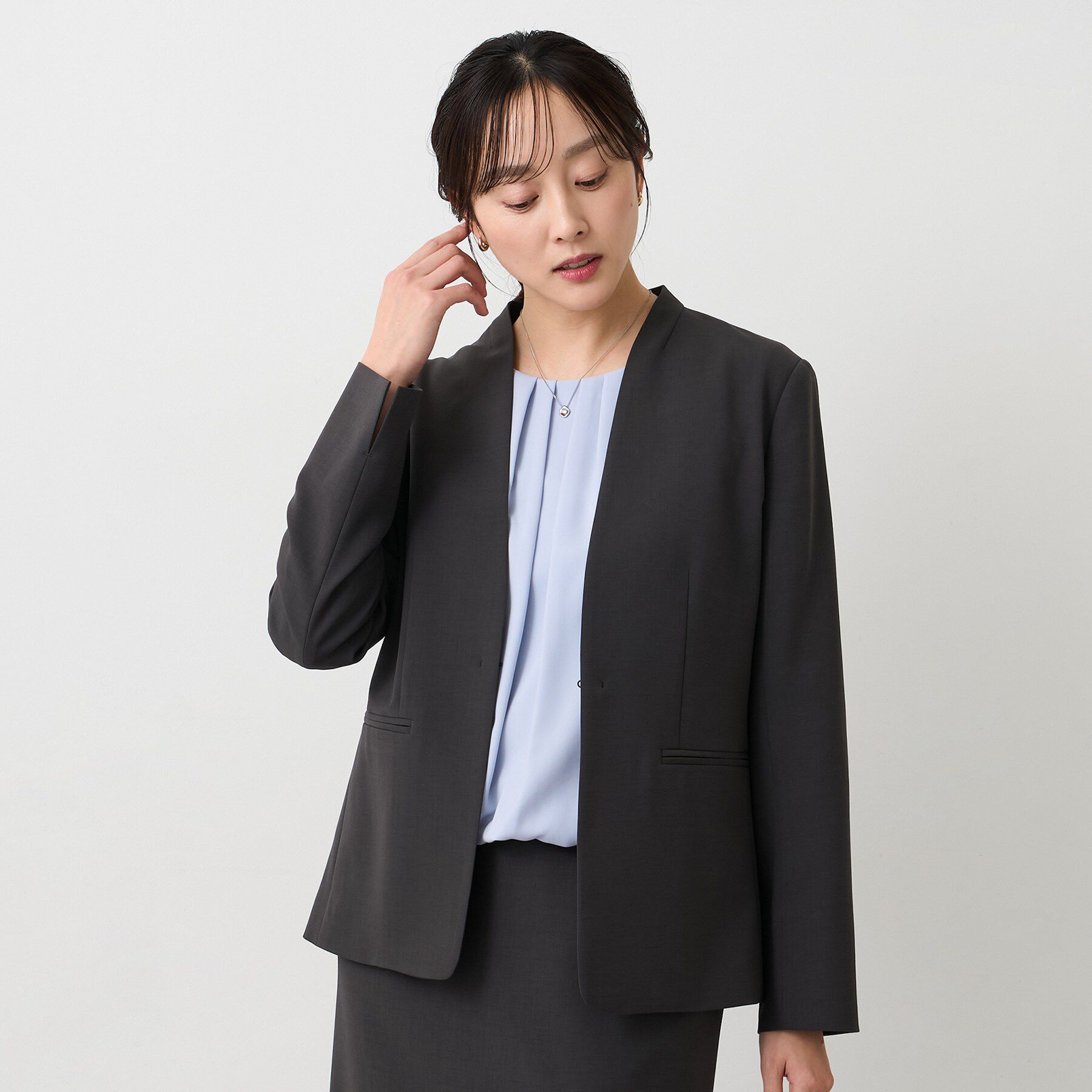 UNTITLED「エアリーノーカラージャケット」|ノーカラージャケット|