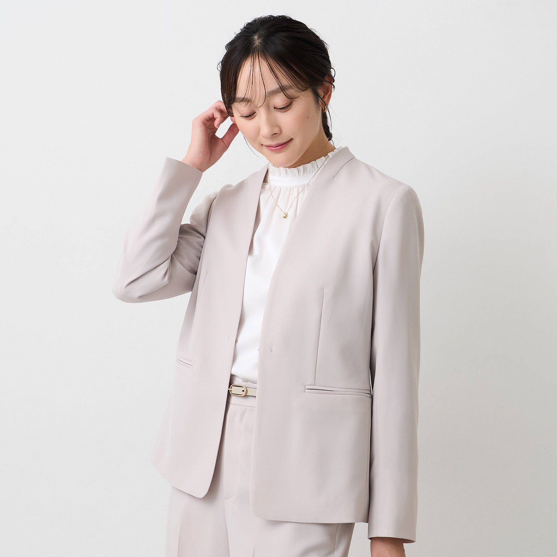 UNTITLED「エアリーノーカラージャケット」|ノーカラージャケット|