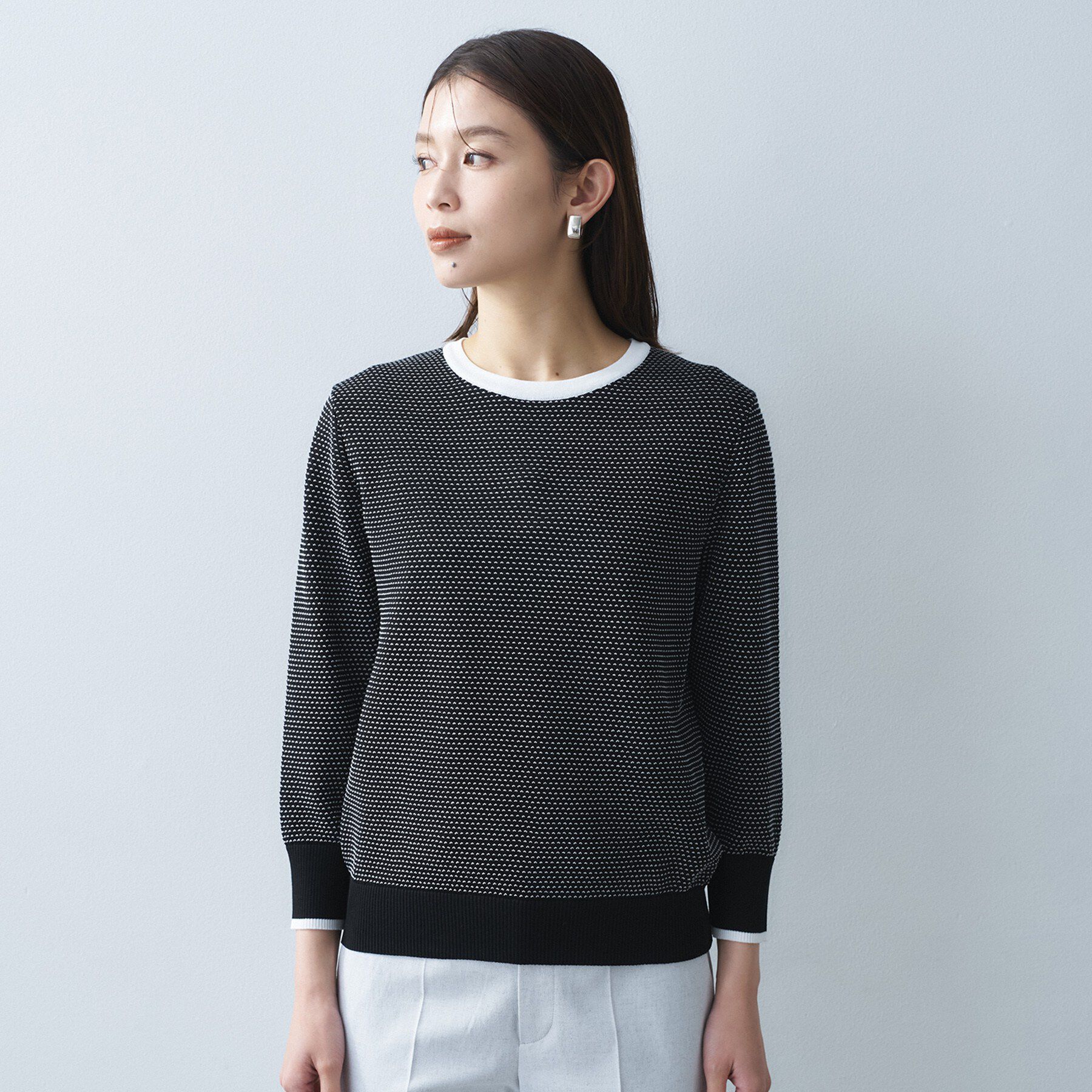 UNTITLED「配色ハイゲージニットトップス」|ニット・セーター|