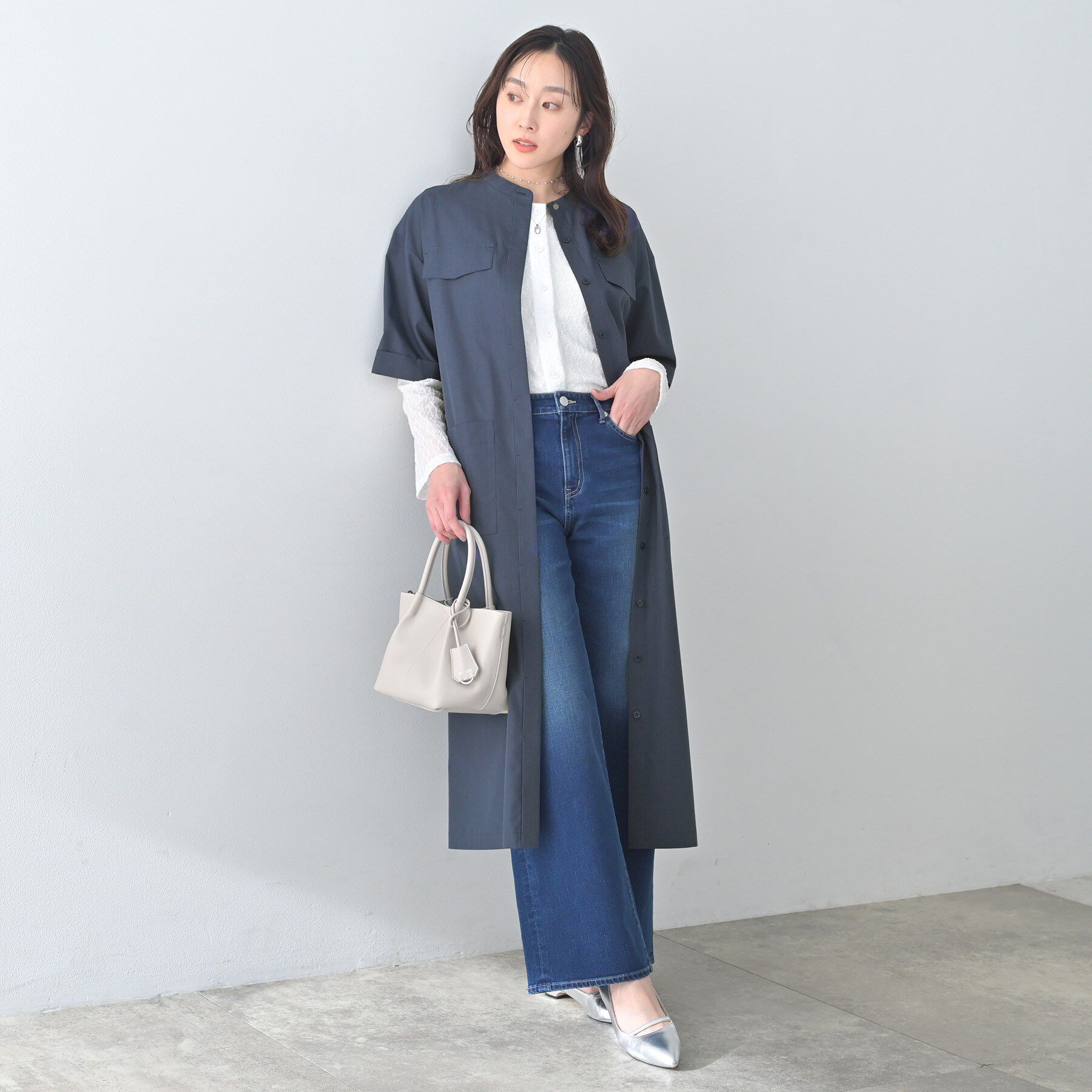 UNTITLED「シャンブレーシャツワンピース」|ワンピース|