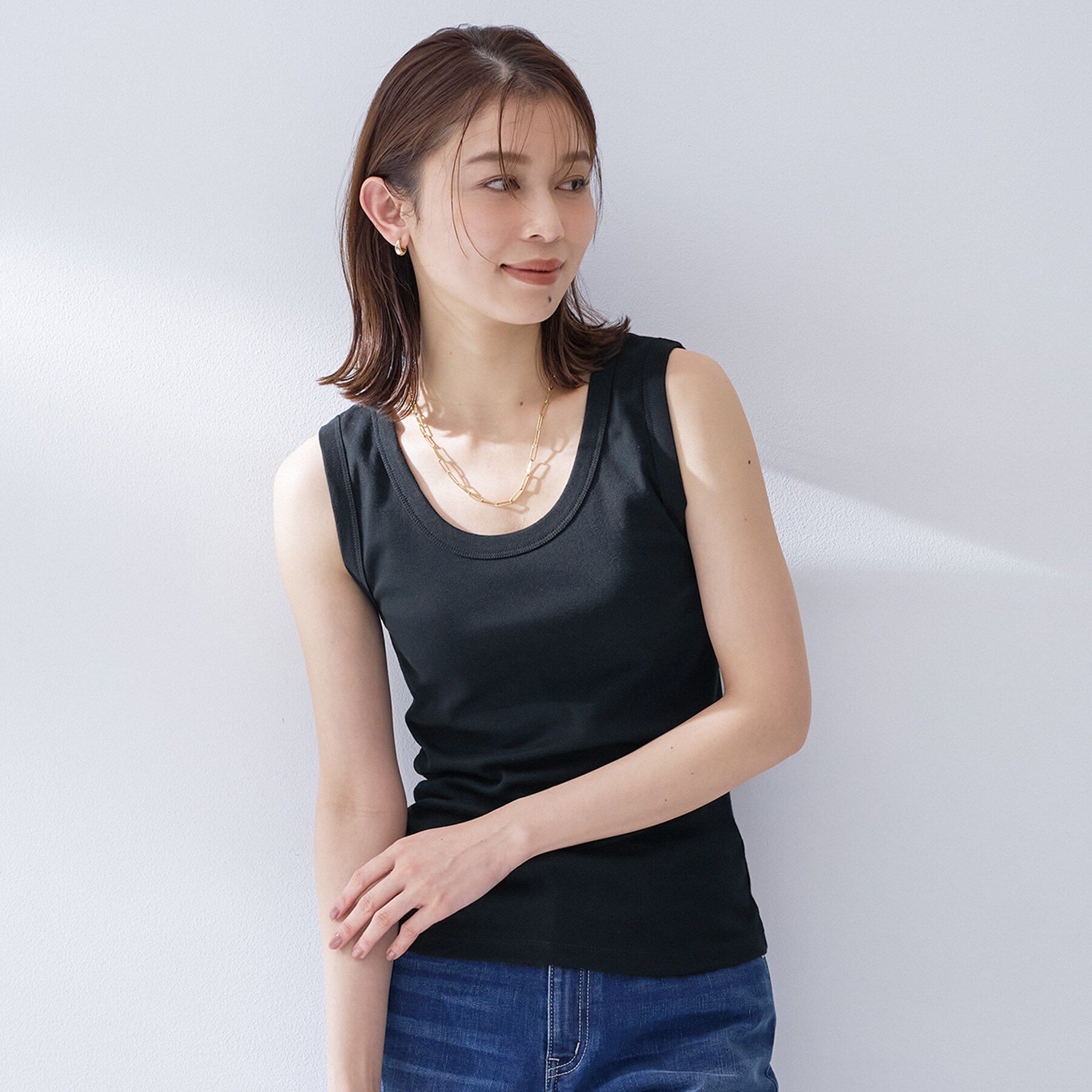 UNTITLED「【Liyoca】ベーシックタンクトップ」|キャミソール|ブラック(019)