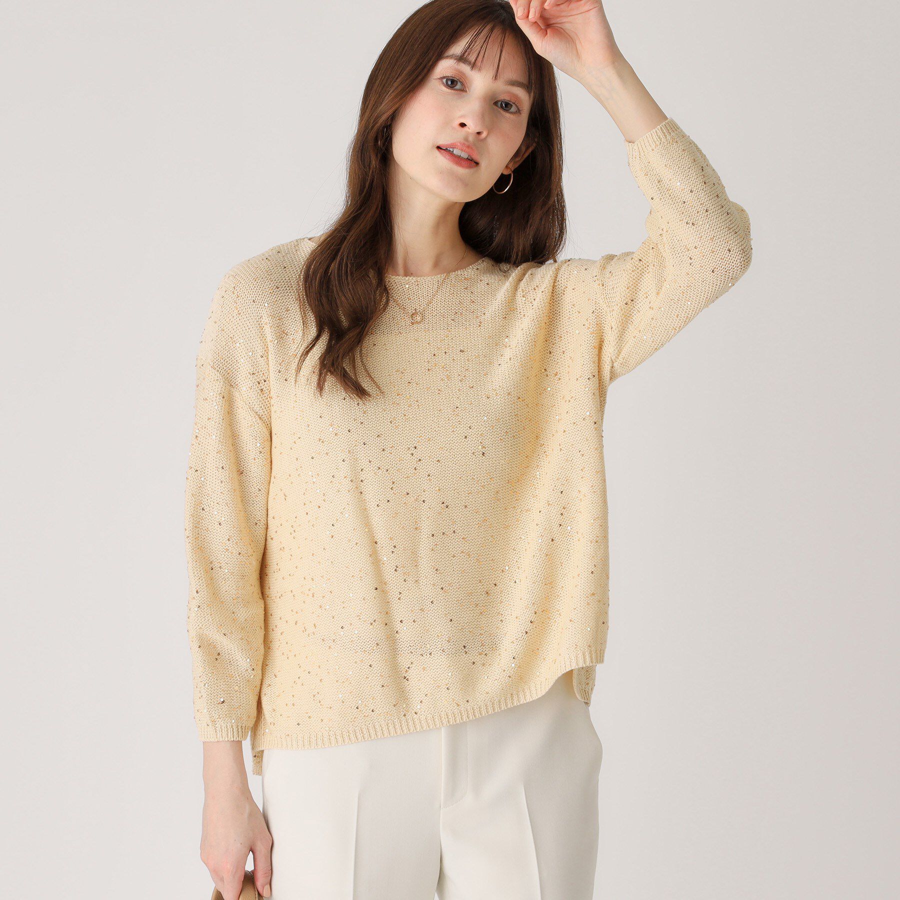 COUP DE CHANCE「【洗える】スパンコールニット」|ニット・セーター|