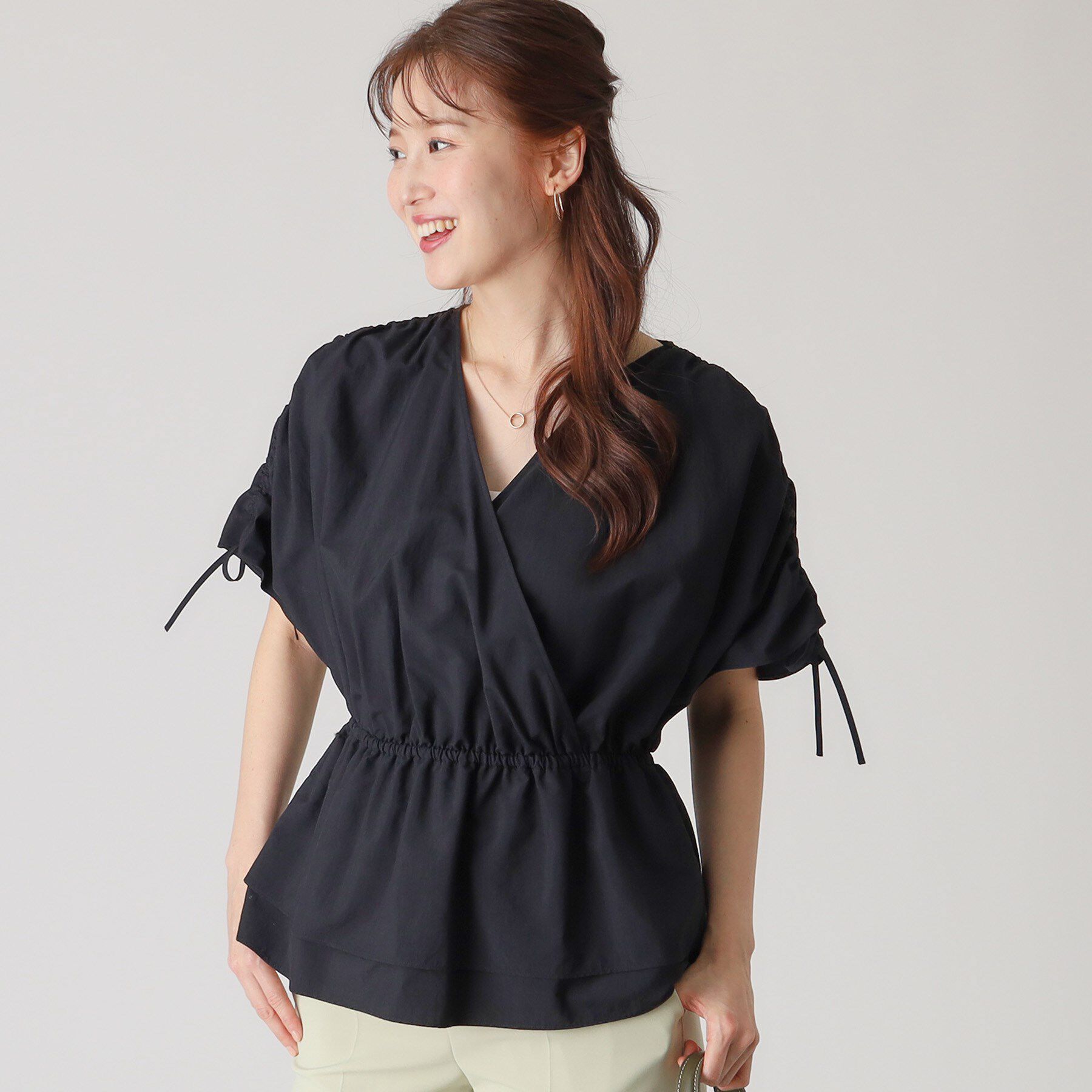 COUP DE CHANCE「【洗える／日本製】カシュクールタイプのギャザーブラウス」|シャツ・ブラウス|