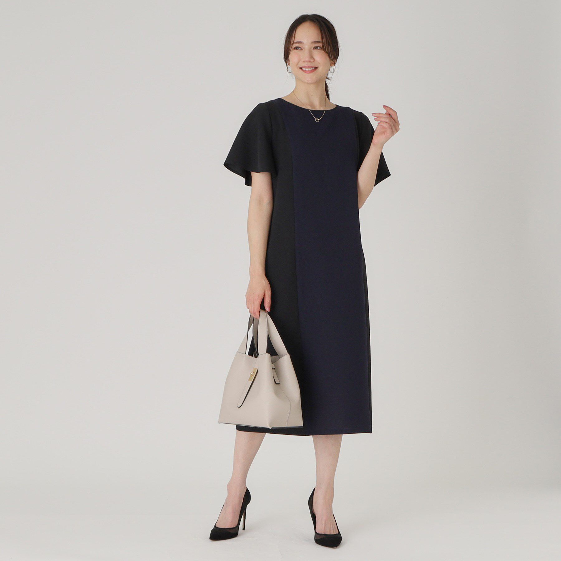 COUP DE CHANCE「【洗える／日本製】配色デザインワンピース」|ワンピース|