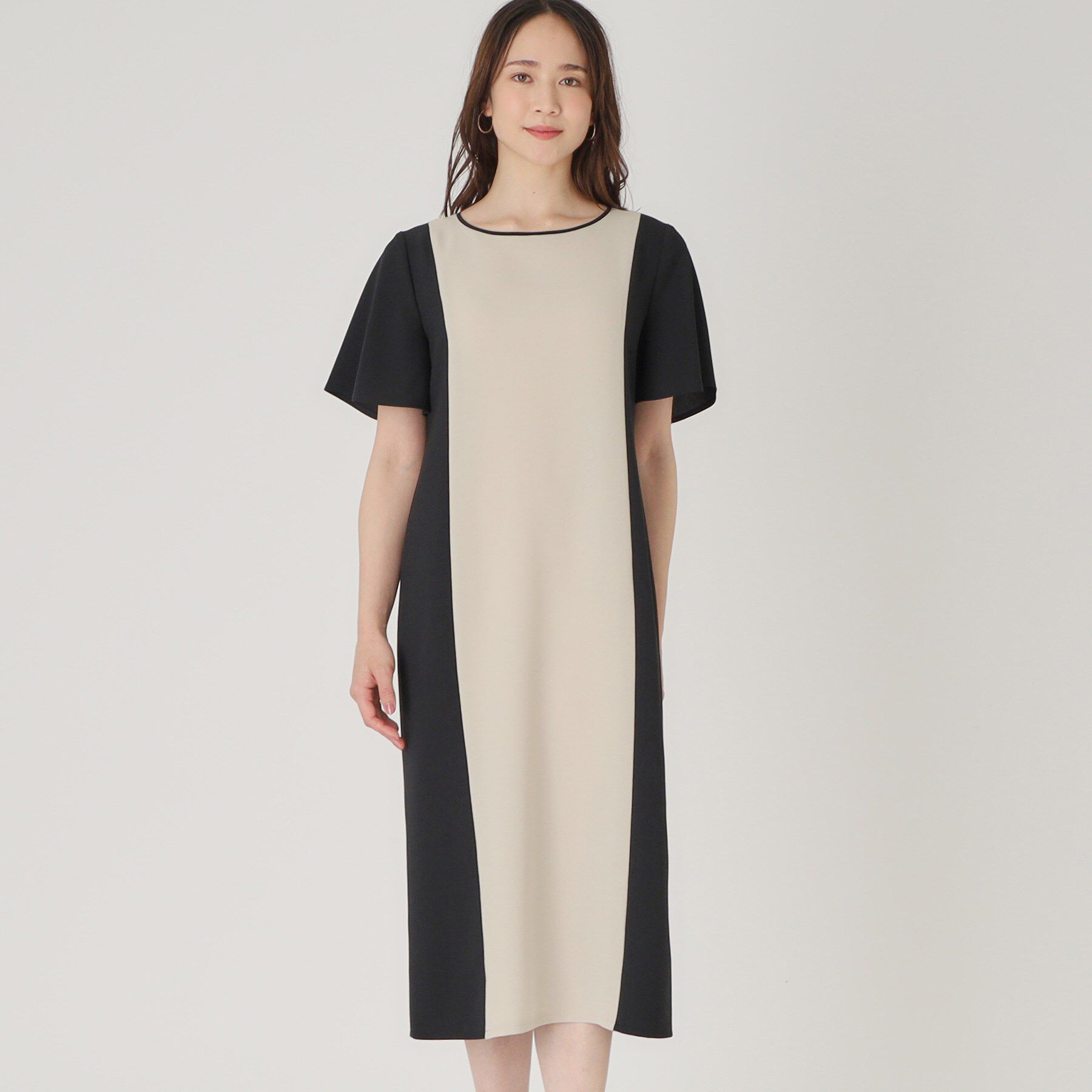 COUP DE CHANCE「【洗える／日本製】配色デザインワンピース」|ワンピース|