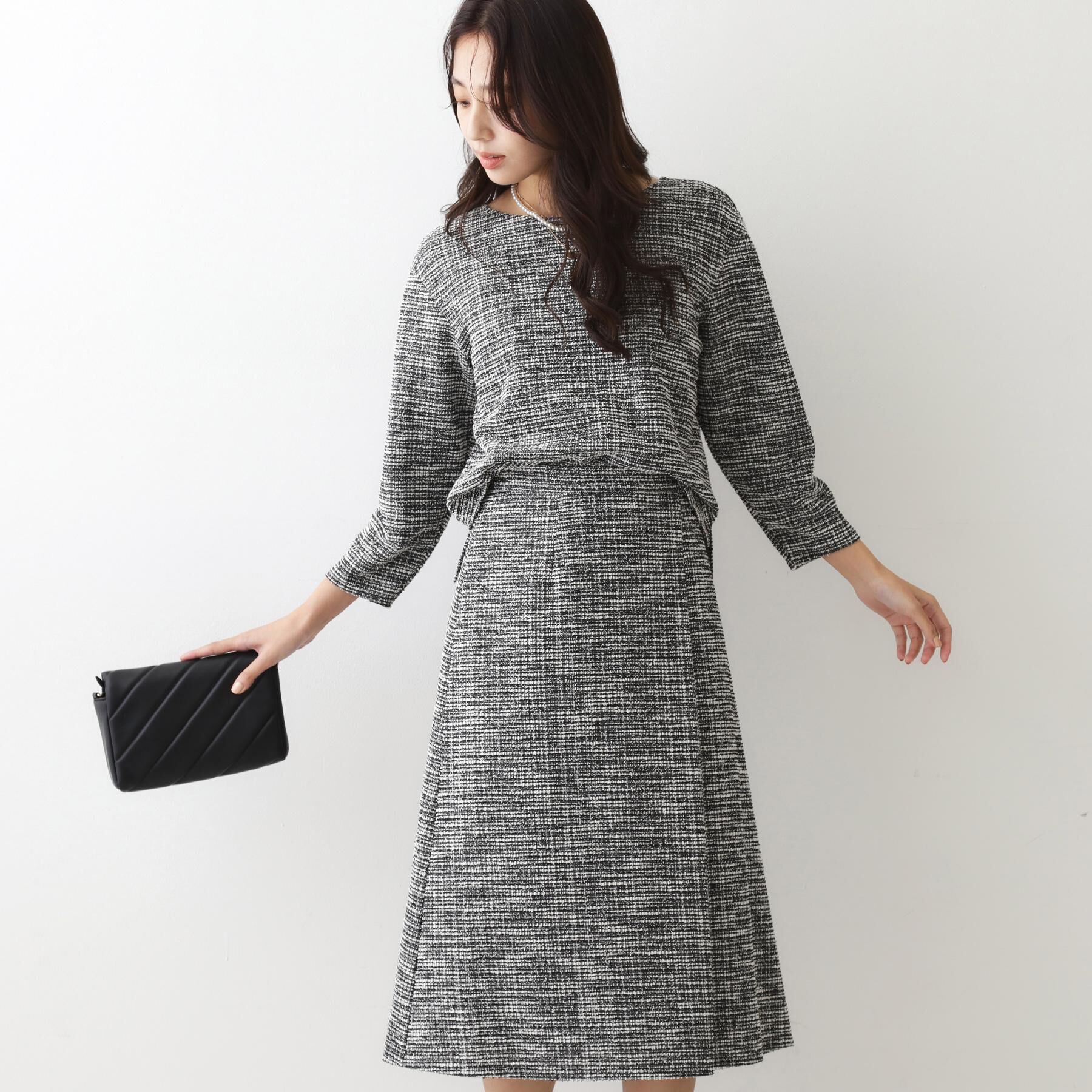 COUP DE CHANCE「【手洗い可／日本製／ジャージ素材／セットアップ可】ラメ意匠素材トップス」|Tシャツ・カットソー|