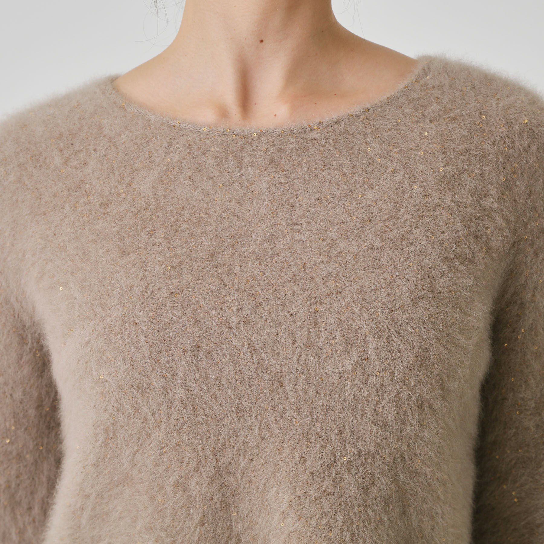 COUP DE CHANCE「【フォックス混／軽い着心地】ショート丈ニットトップス」|ニット・セーター|