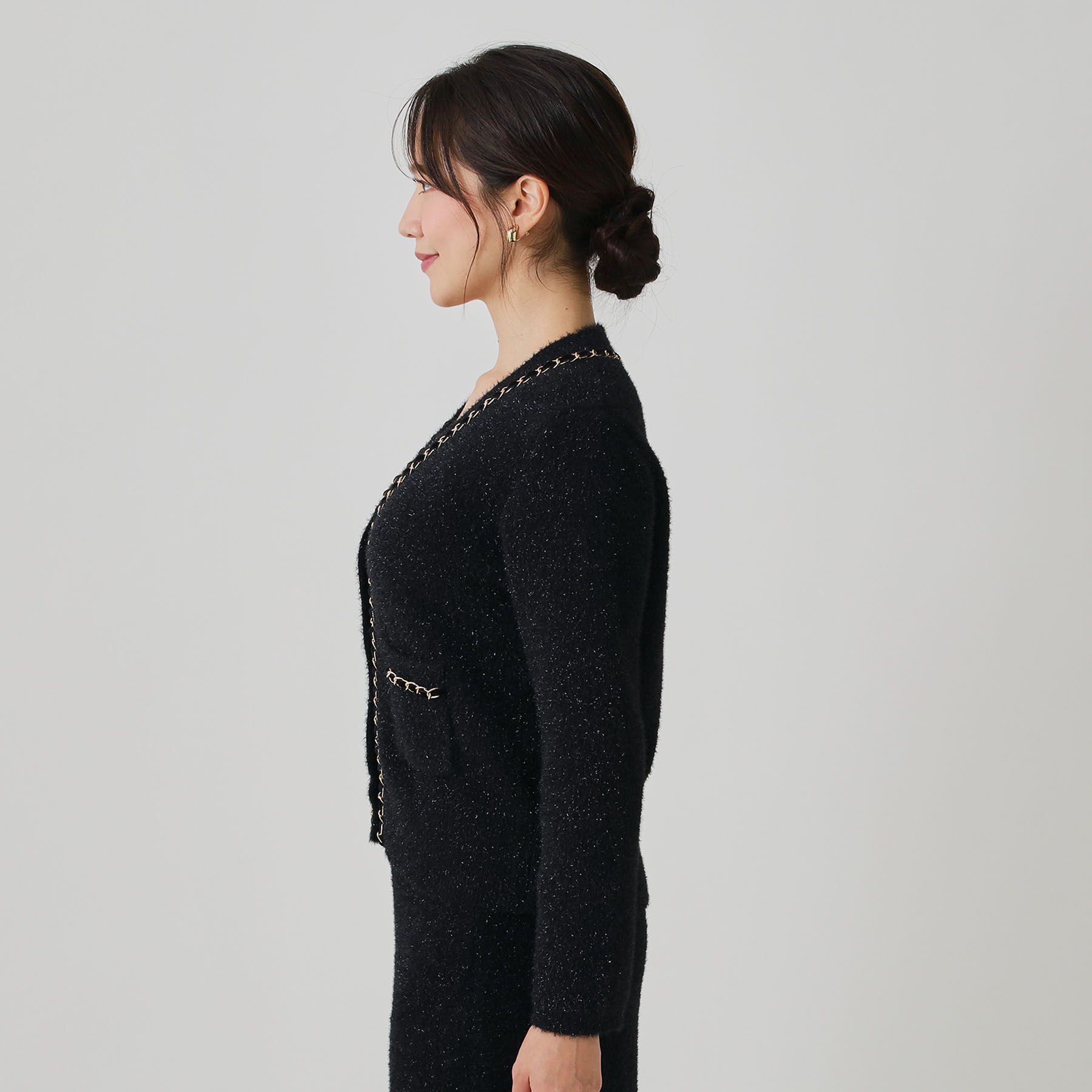 COUP DE CHANCE「【手洗い可／セットアップ可】チェーンブレード付カーディガン」|カーディガン|