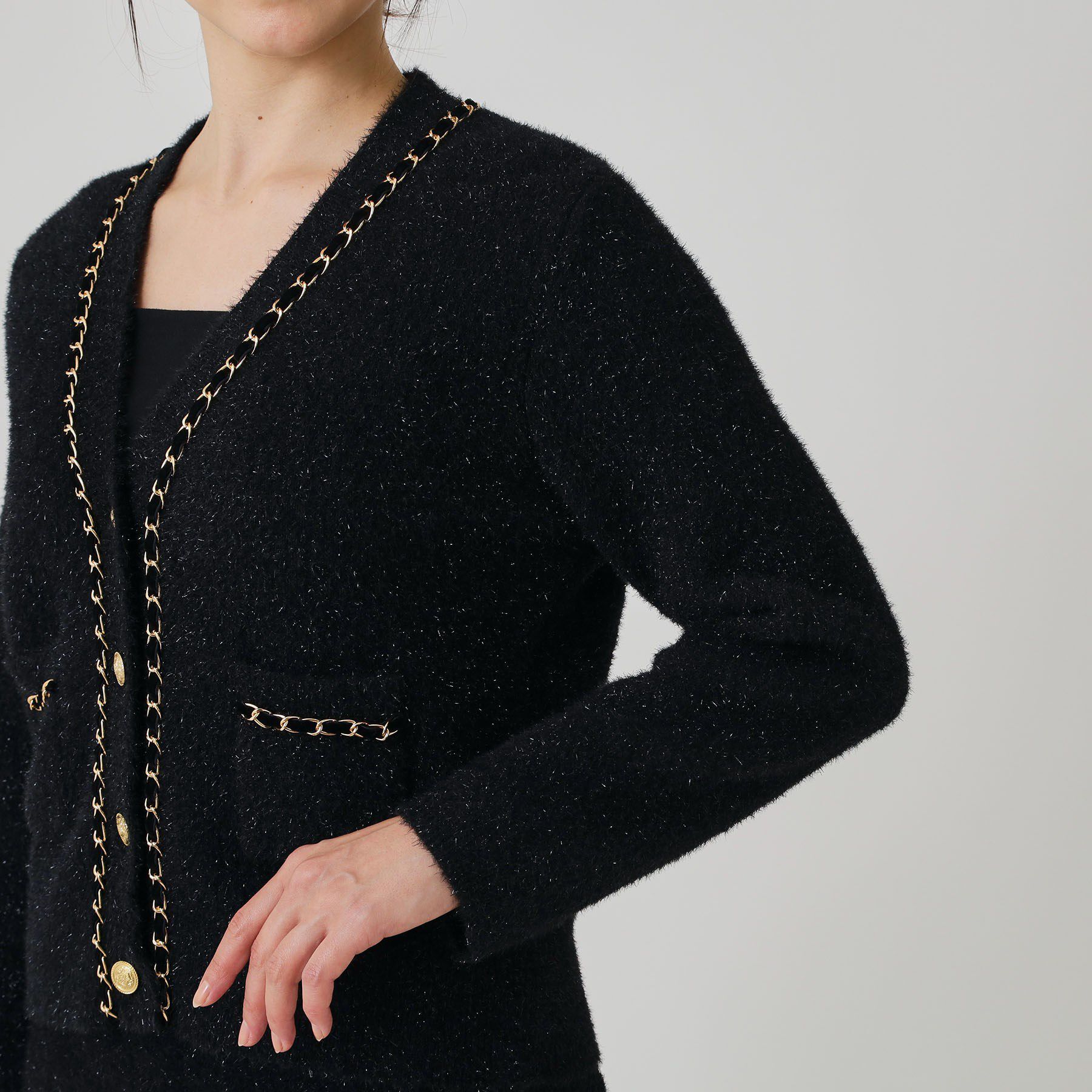 COUP DE CHANCE「【手洗い可／セットアップ可】チェーンブレード付カーディガン」|カーディガン|