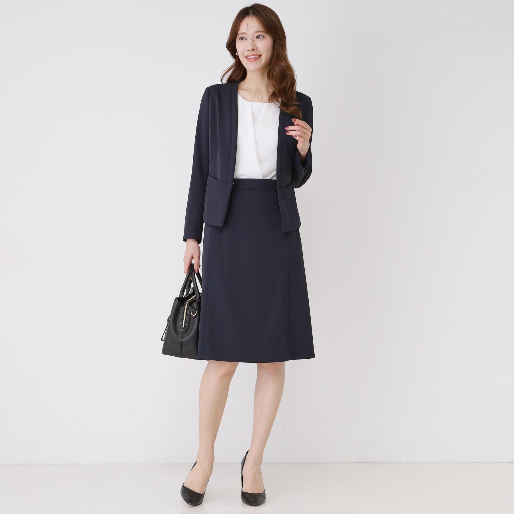 COUP DE CHANCE「【手洗い可／日本製／伸縮性／スーツ可】カラーレスジャケット」|ノーカラージャケット|