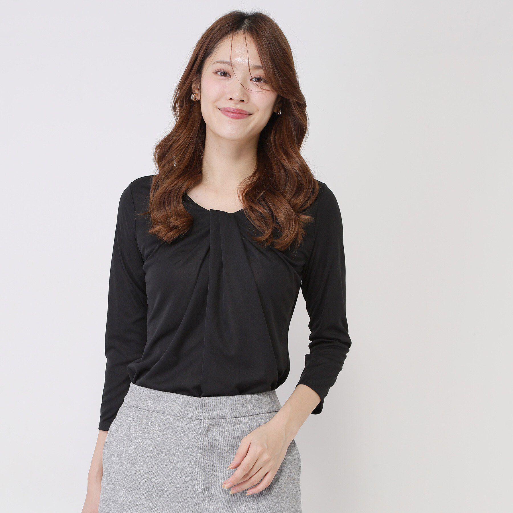 COUP DE CHANCE「【手洗い可／日本製／7分袖】しなやかな落ち感のカットソー」|Tシャツ・カットソー|