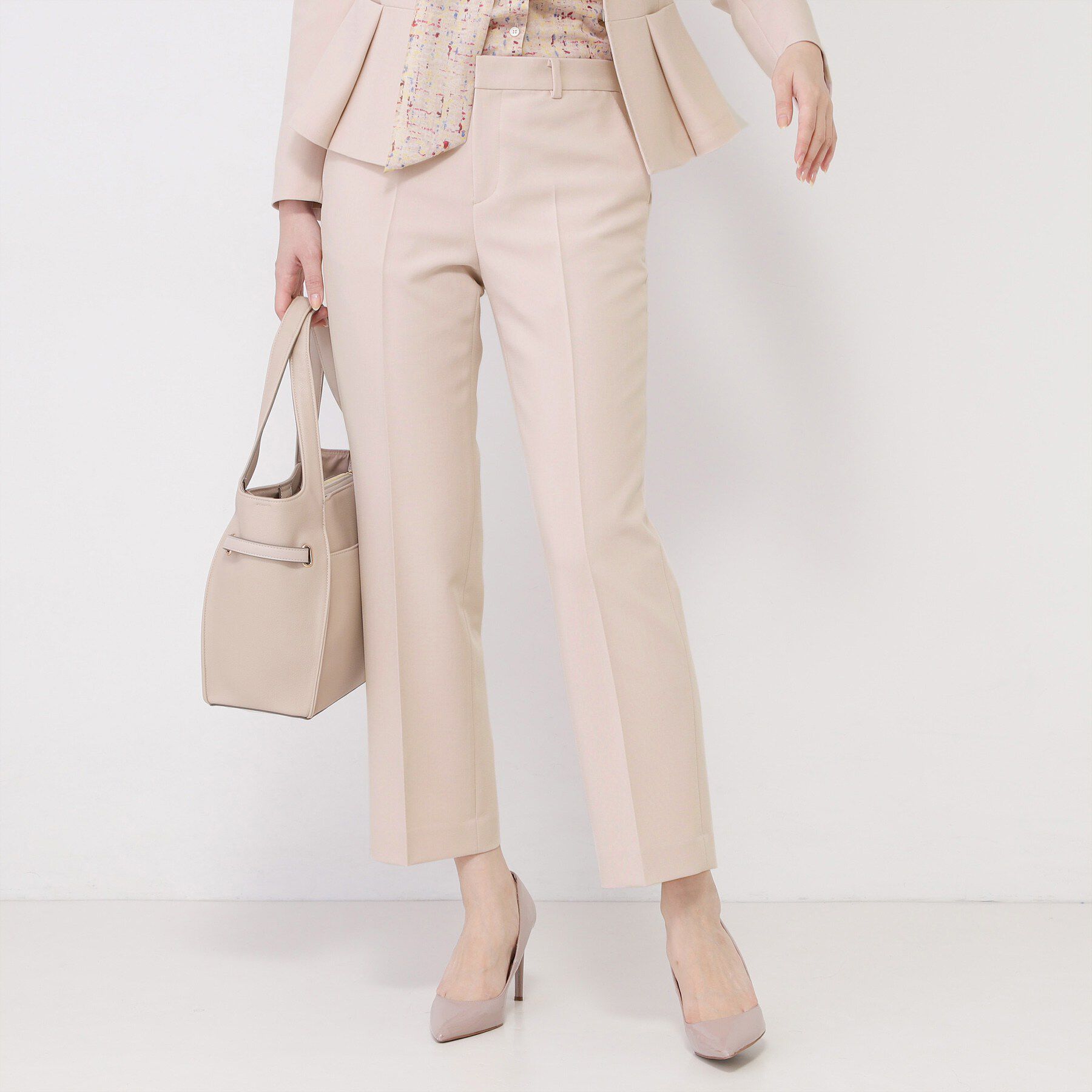 COUP DE CHANCE「【手洗い可／日本製／スーツ可】センタープレス ストレートパンツ」|その他|ライトピンク(070