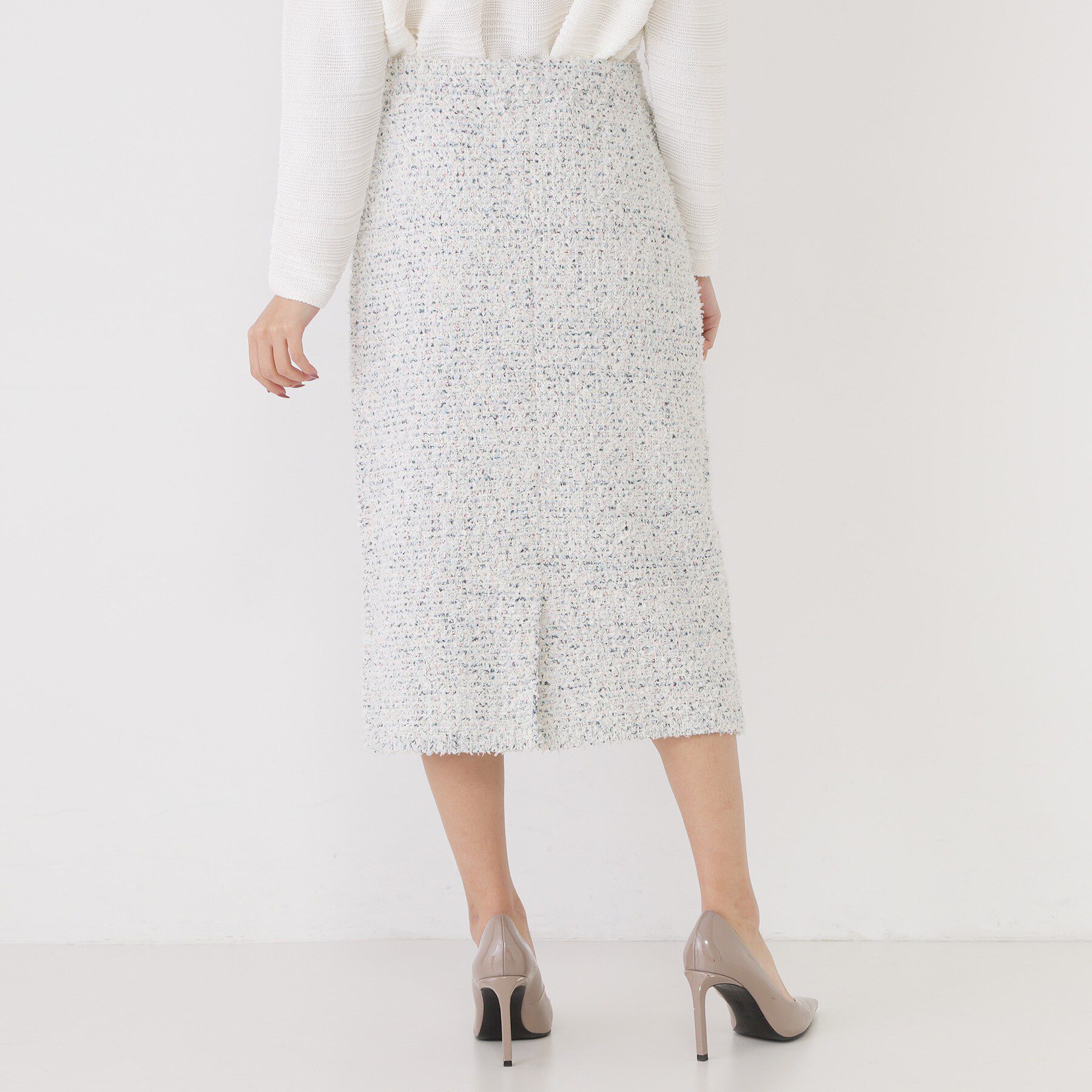 COUP DE CHANCE「【洗える/セットアップ可/ウエストゴム】ツイード調ニットスカート」|スカート|