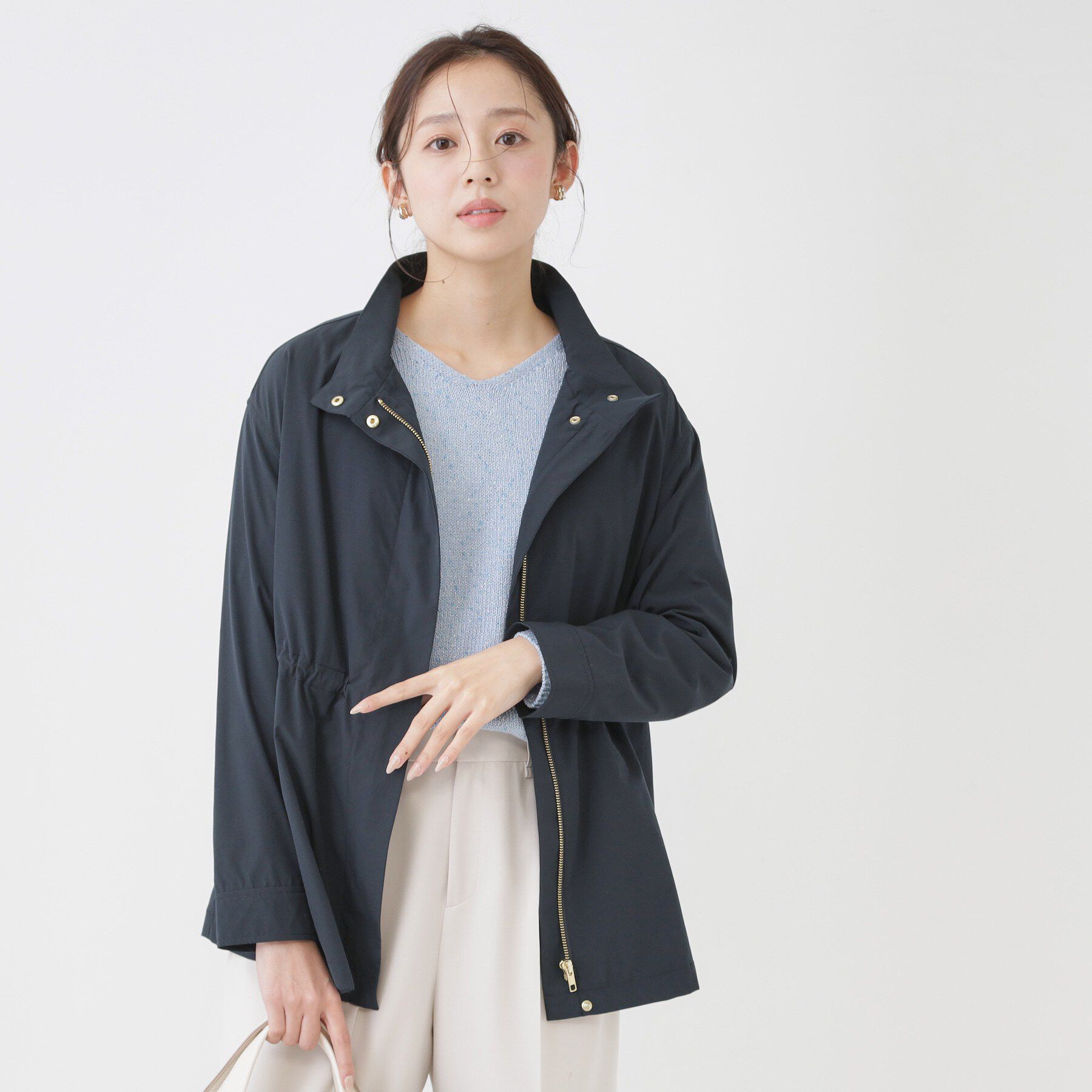 COUP DE CHANCE「【手洗い可／軽量/フードなし】スタンド衿ブルゾン」|ブルゾン・スタジャン|ネイビー(094)