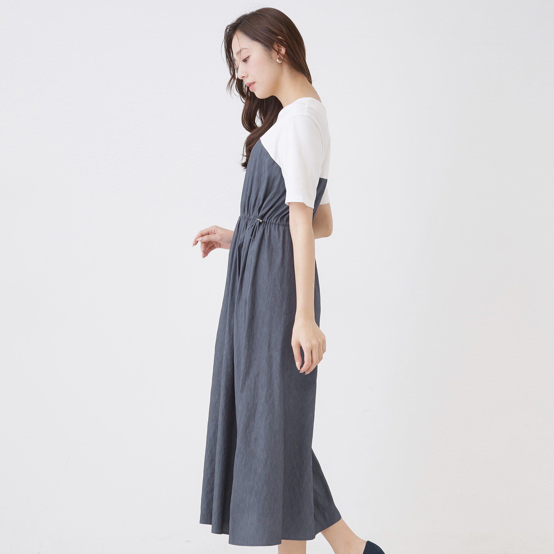 COUP DE CHANCE「【手洗い可】異素材ドッキングワンピース」|ワンピース|