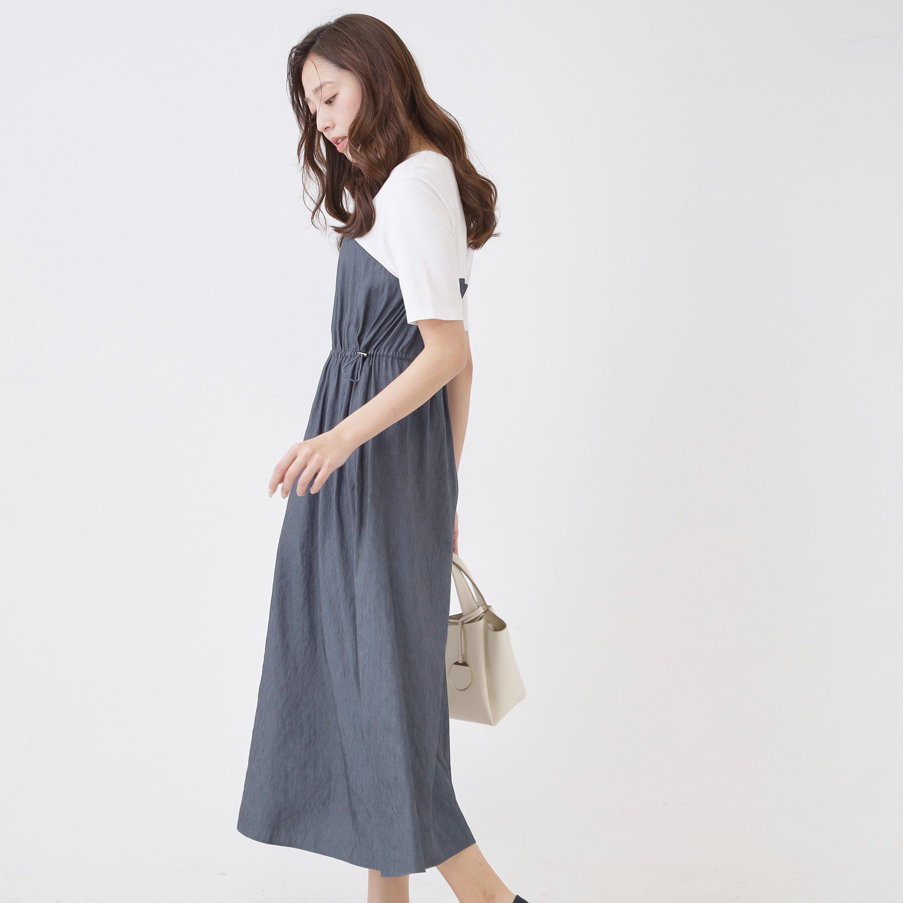 COUP DE CHANCE「【手洗い可】異素材ドッキングワンピース」|ワンピース|