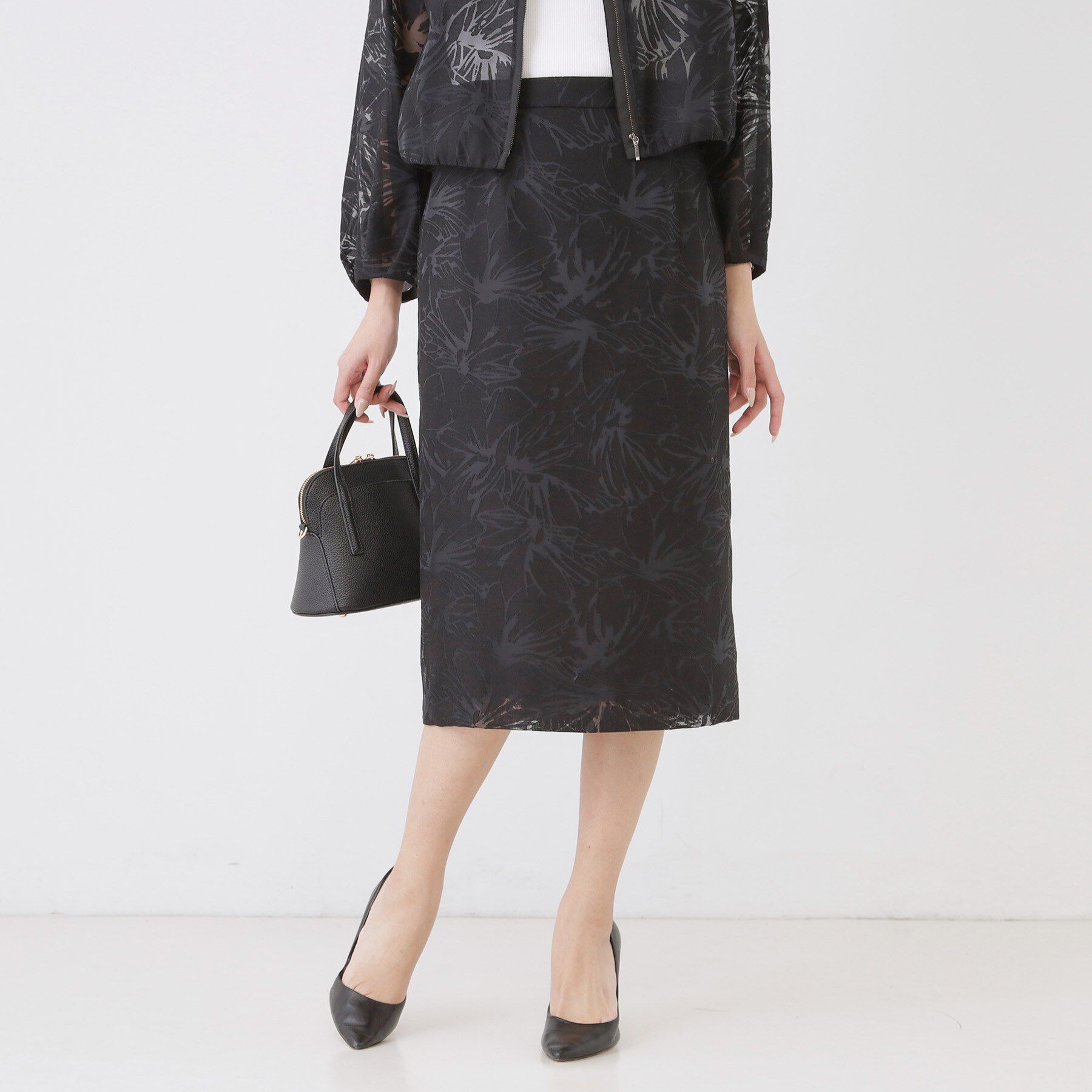 COUP DE CHANCE「【手洗い可／日本製／セットアップ可】オパール加工タイトスカート」|スカート|