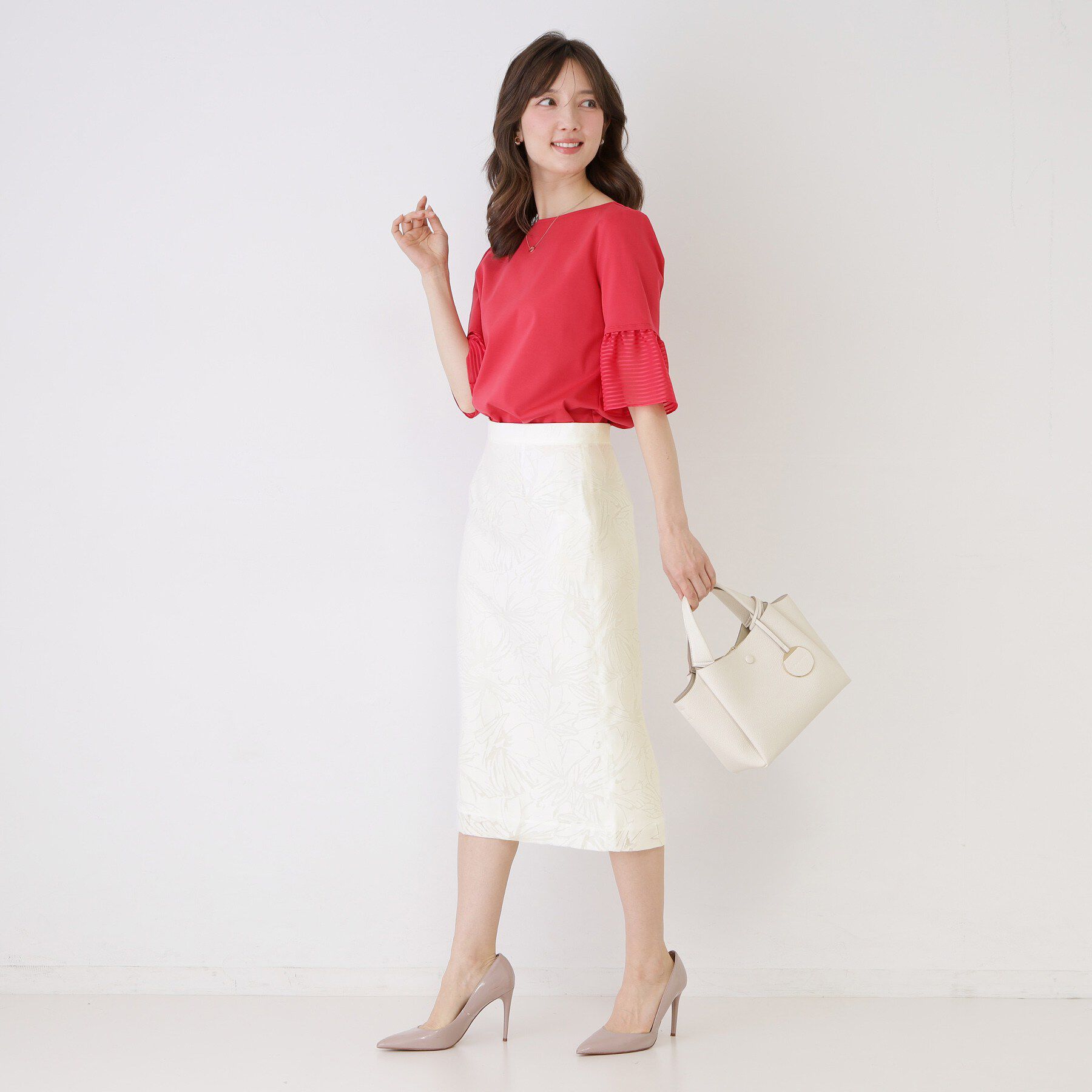 COUP DE CHANCE「【手洗い可／日本製／セットアップ可】オパール加工タイトスカート」|スカート|