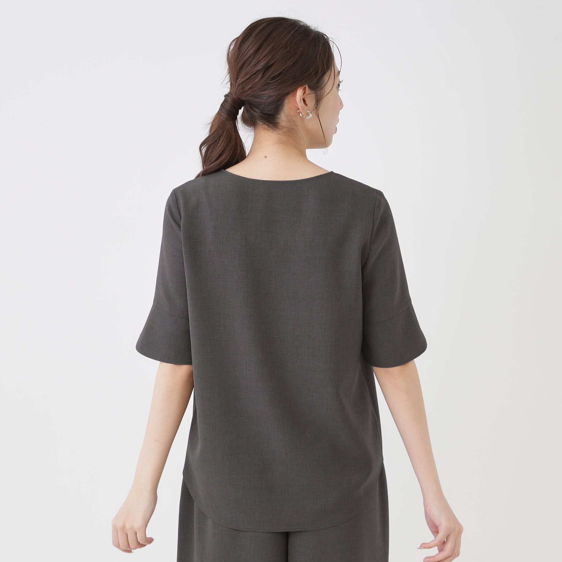 COUP DE CHANCE「【手洗い可／日本製／セットアップ可】キーネックブラウス」|シャツ・ブラウス|