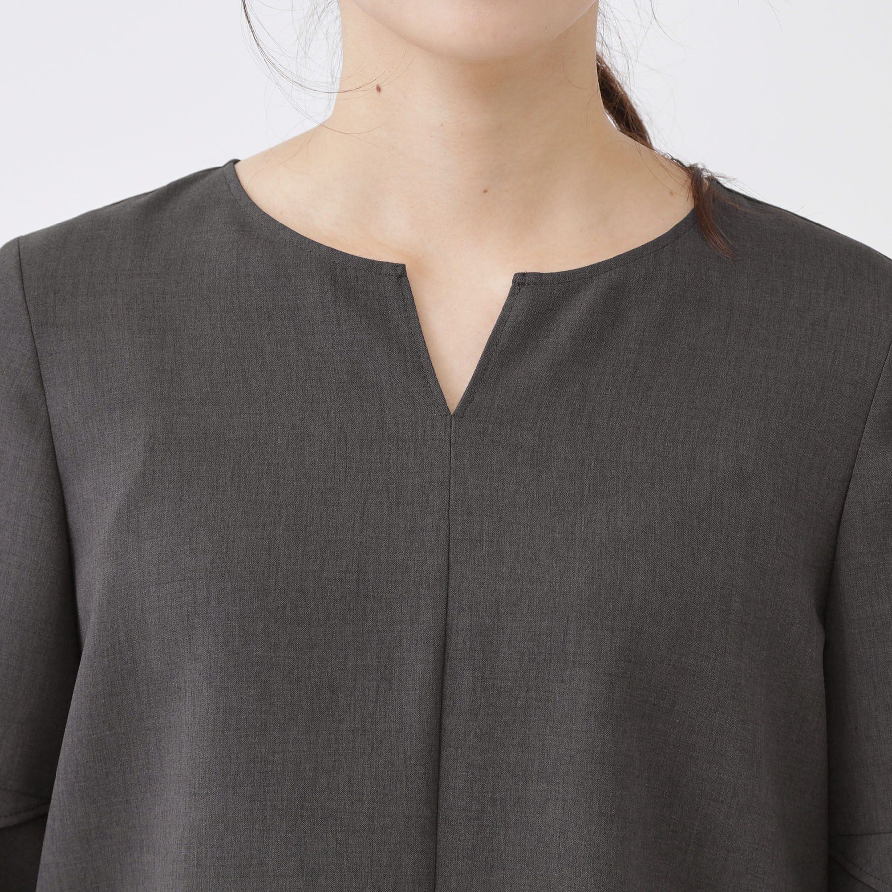 COUP DE CHANCE「【手洗い可／日本製／セットアップ可】キーネックブラウス」|シャツ・ブラウス|