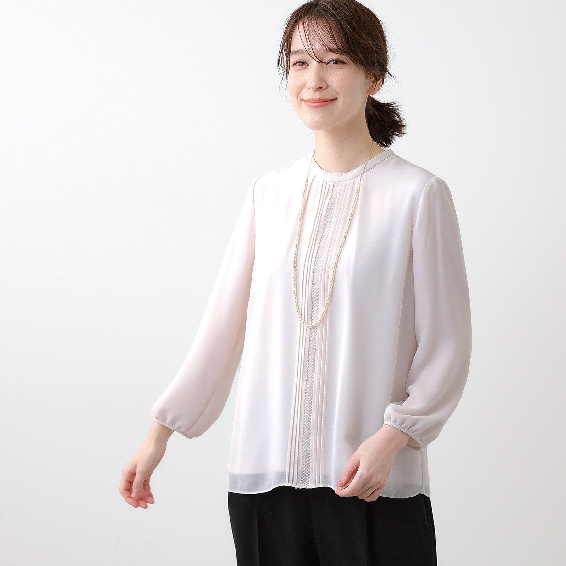 Reflect「【マシンウォッシュ可】フロントレースブラウス」|シャツ・ブラウス|