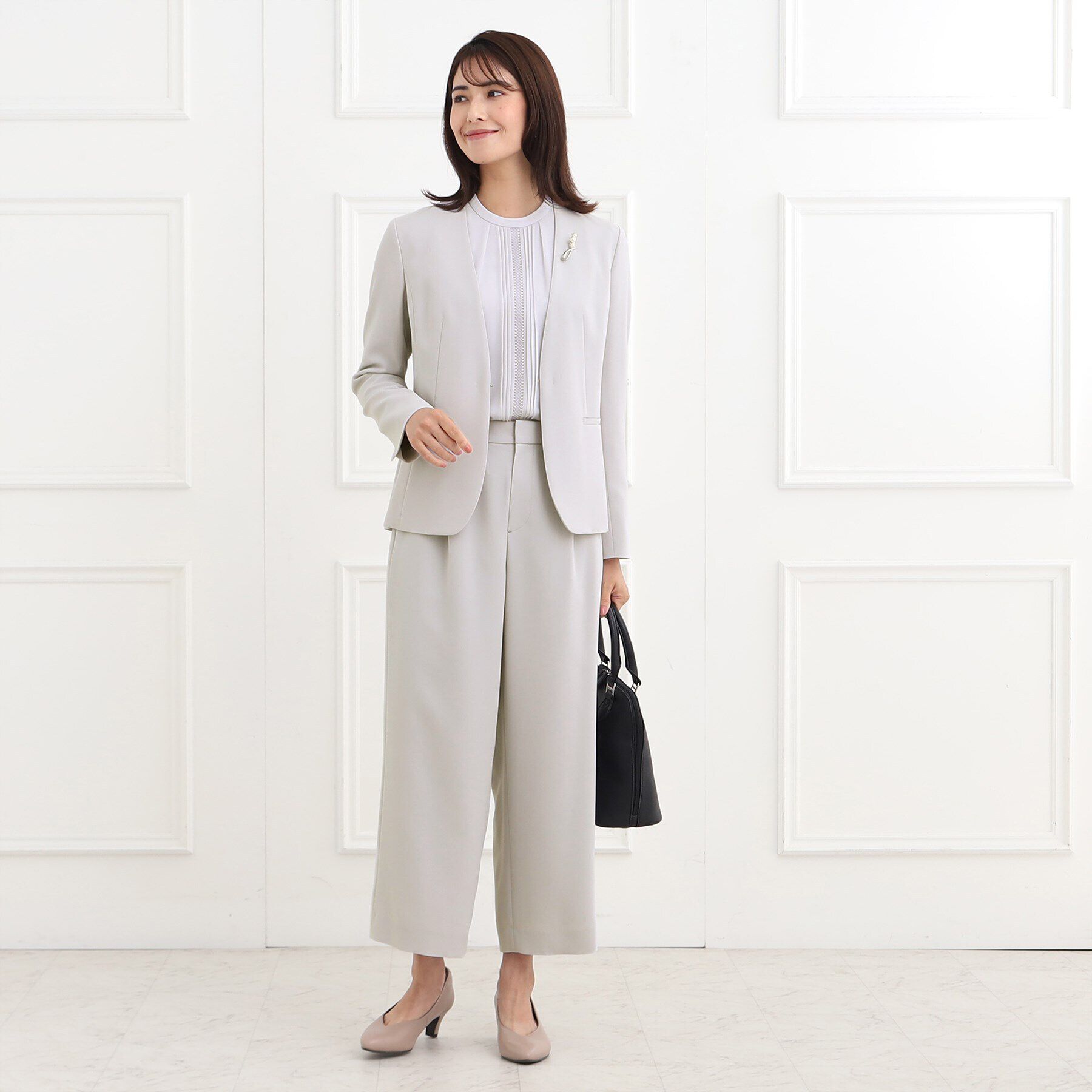 Reflect「【フォーマル/洗える/セットアップ可】ノーカラージャケット」|ノーカラージャケット|