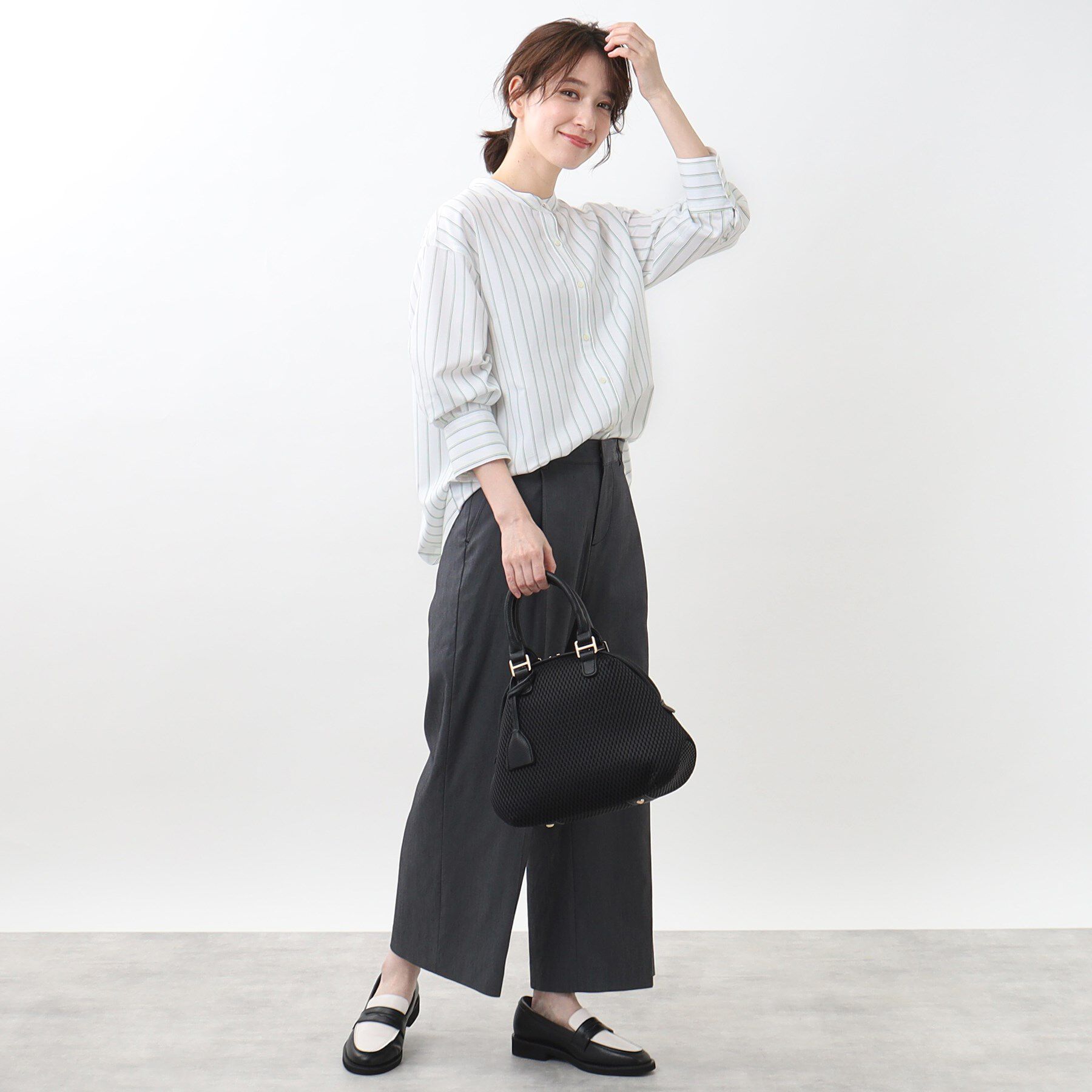 Reflect「【夏SALE／接触冷感／洗える】ストライプコクーンシルエットシャツ」|シャツ・ブラウス|