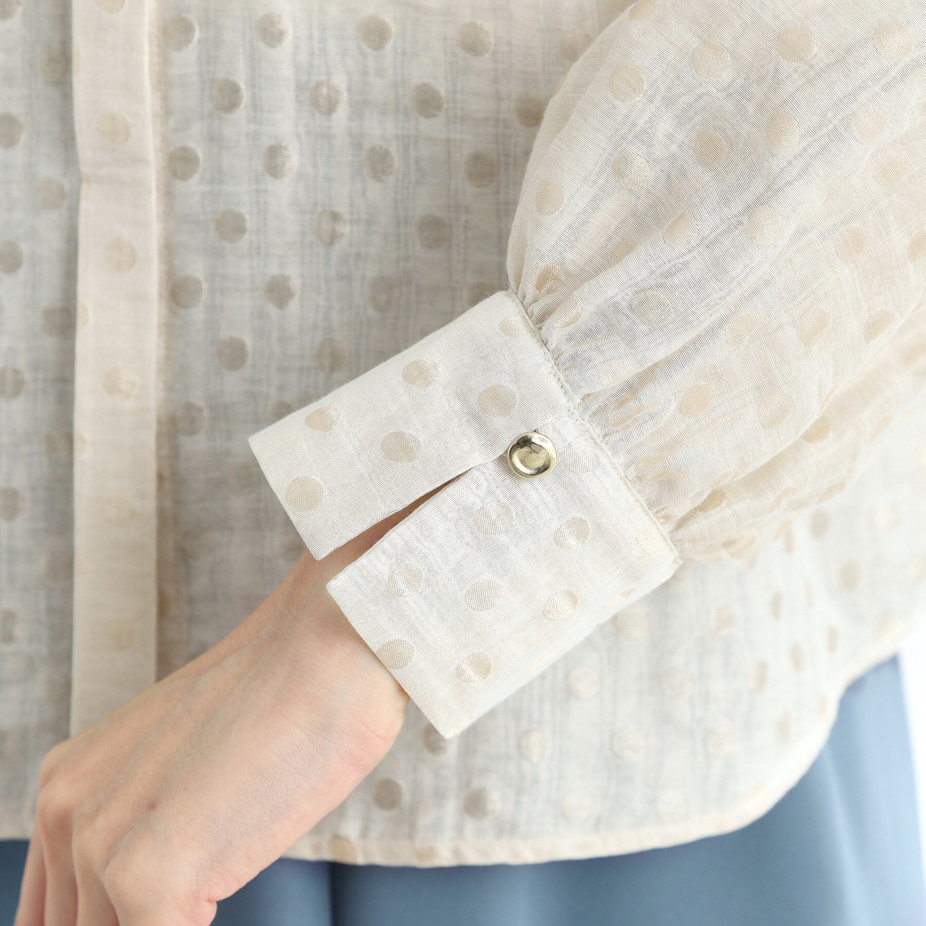 Reflect「【手洗い可】ドットジャカードブラウス」|シャツ・ブラウス|