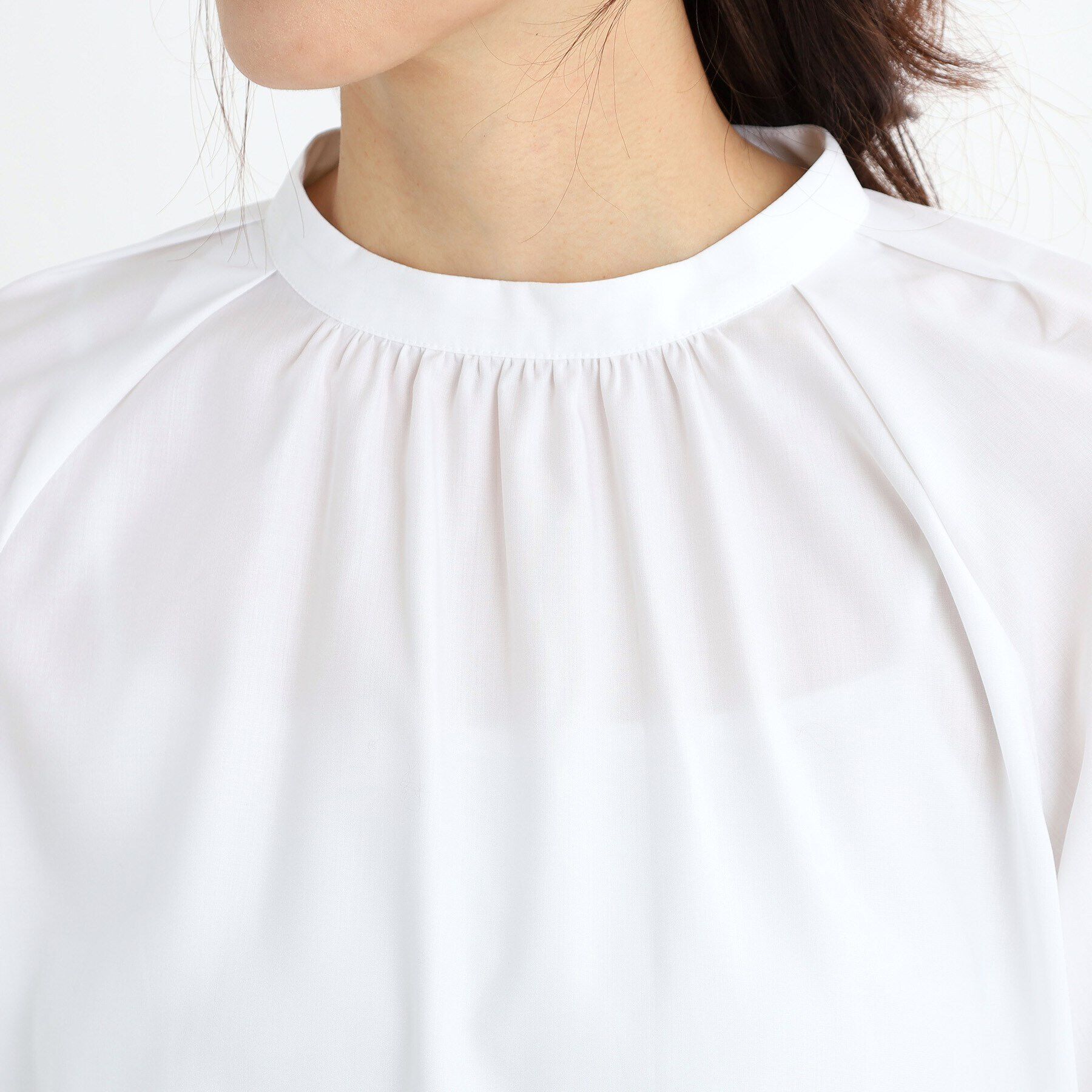 Reflect「【接触冷感／洗える】スタンドネックシャツブラウス」|シャツ・ブラウス|