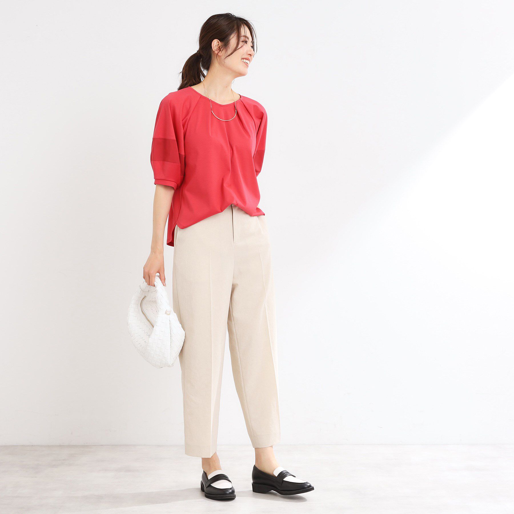 Reflect「【マシンウォッシュ可】キレイめラグランスリーブジャージ」|Tシャツ・カットソー|