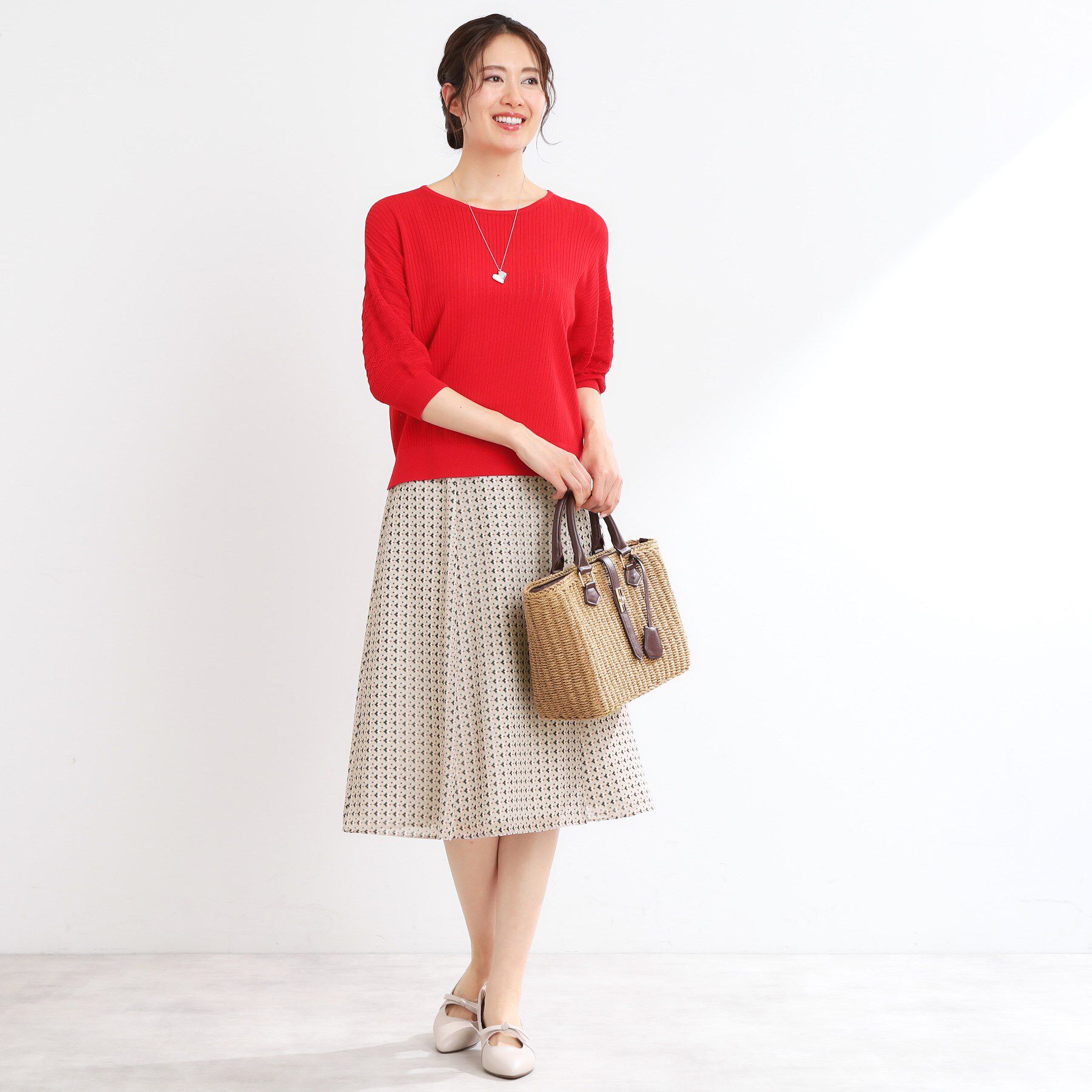 Reflect「【マシンウォッシュ可／セットアップ可】フリュイドプリントスカート」|スカート|