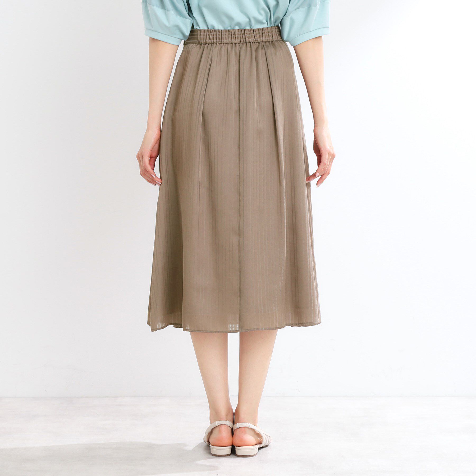 Reflect「【マシンウォッシュ可】Aラインストライプスカート」|スカート|