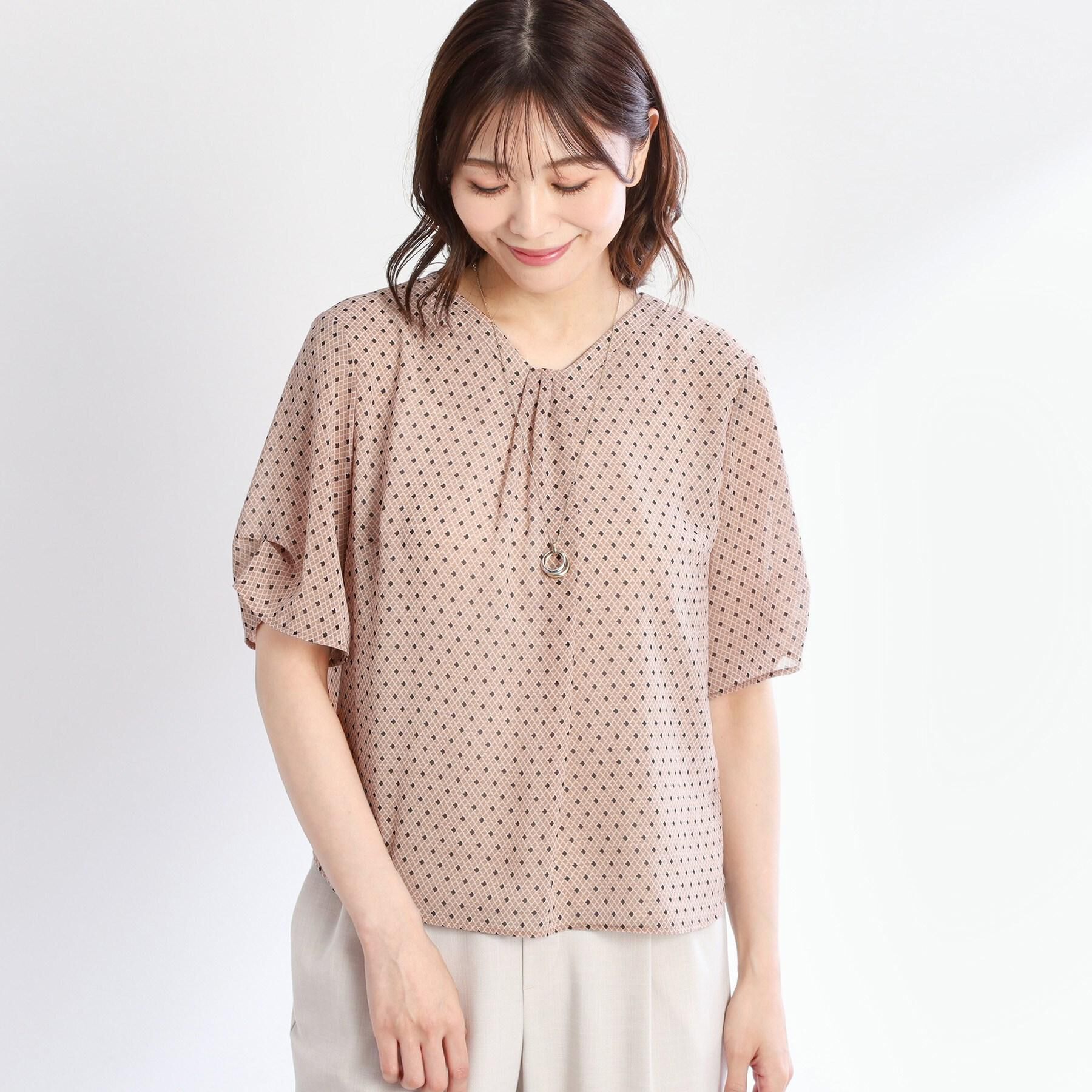 Reflect「【マシンウォッシュ可／セットアップ可】コツキ柄プリントブラウス」|シャツ・ブラウス|