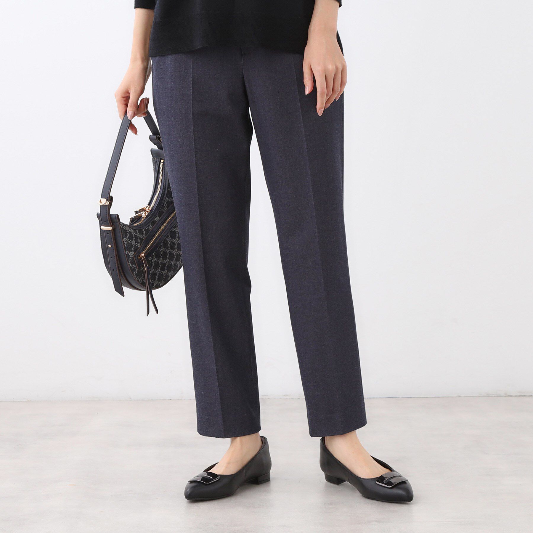 Reflect「【高身長さんに嬉しい長め丈追加！／私のパンツ／すっきり見え◎】テーパードパンツ」|その他|ネイビー(094)