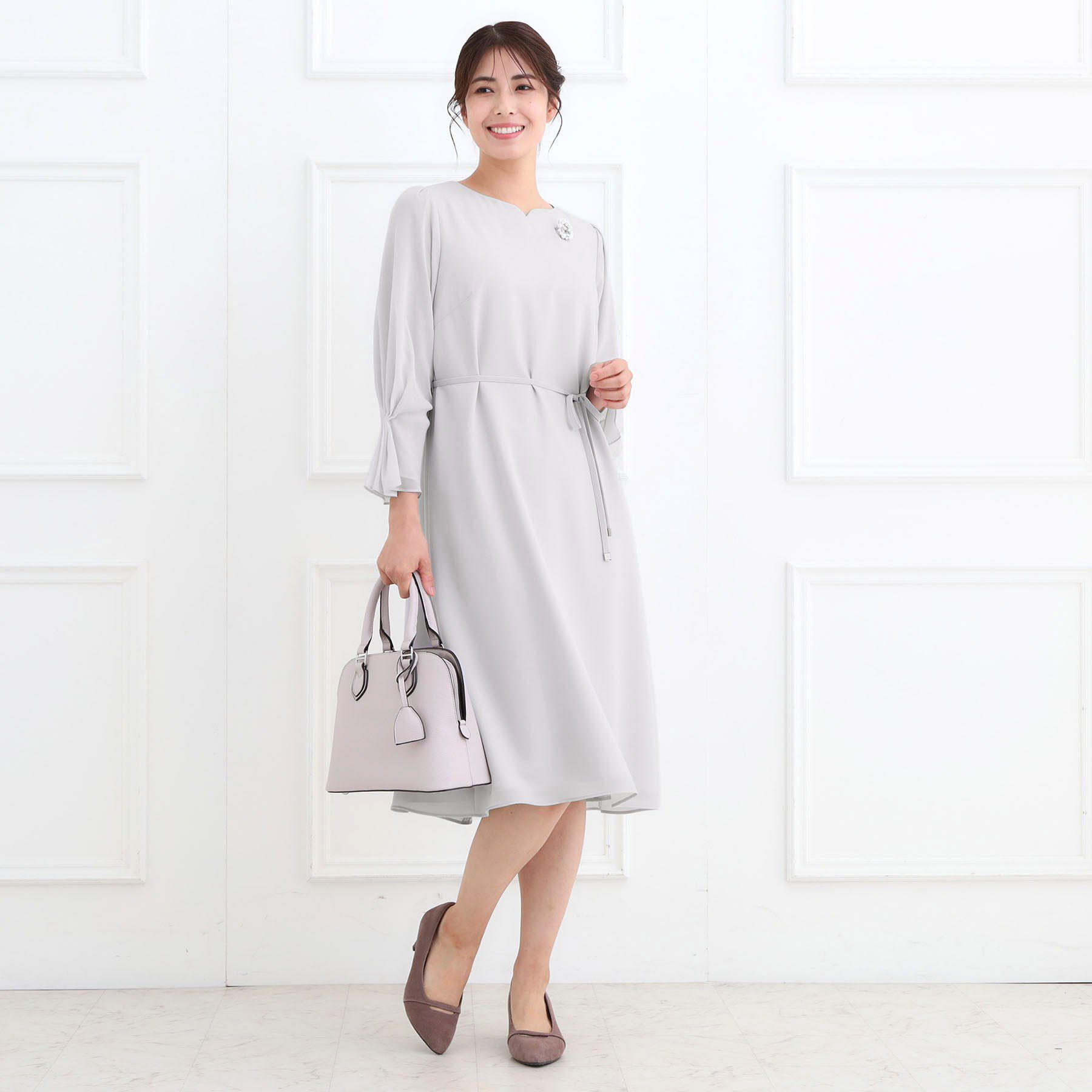 Reflect「【付属リボン付き】スリーブデザインジョーゼットワンピース」|ワンピース|